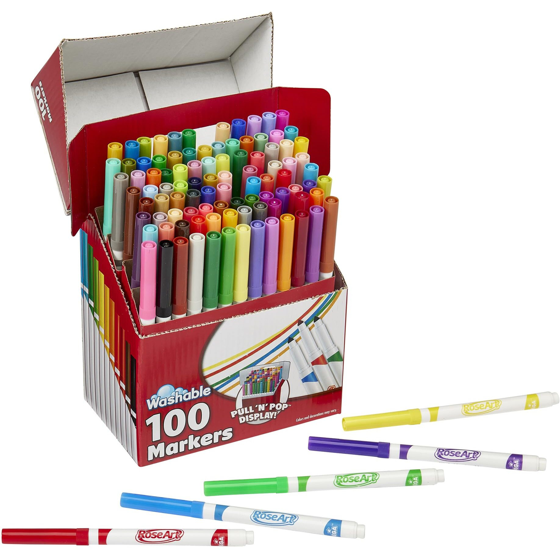 Roseart Supertip Washable Markers 100-Count Assorted Colors Packaging May Vary 3438Va-24