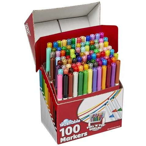 Roseart Supertip Washable Markers 100-Count Assorted Colors Packaging May Vary 3438Va-24