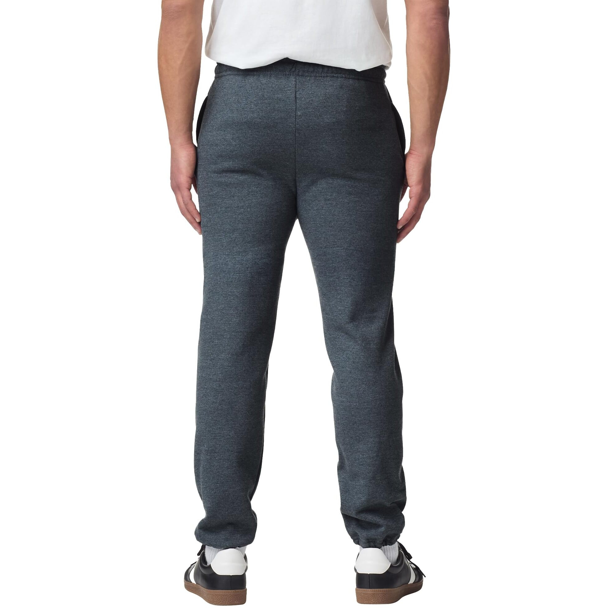 Gildan Mens Fleece Elastic Bottom Sweatpants With Pockets, Style G18100 Pants, Dark Heather, Xx-Large Us