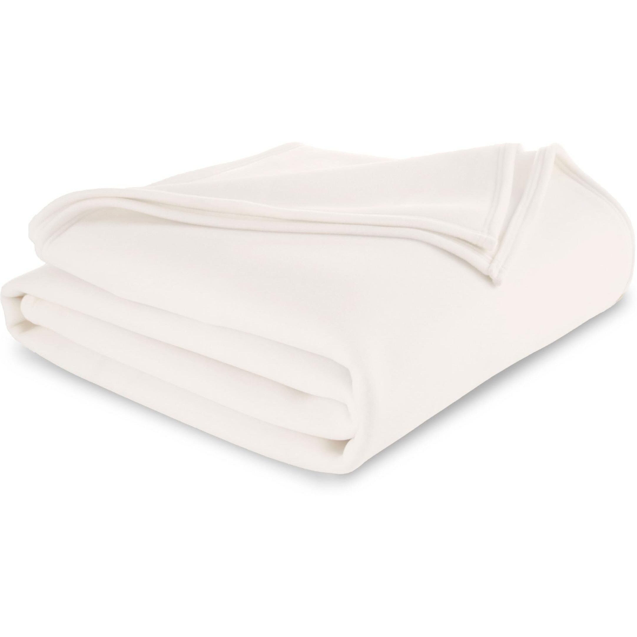 Vellux 1B07039 Original Insulating Core Hotel Style Solid Blanket Machine Washable Soft Cozy Warm Pet Friendly Bed Sofa Blankets, King, Ivory