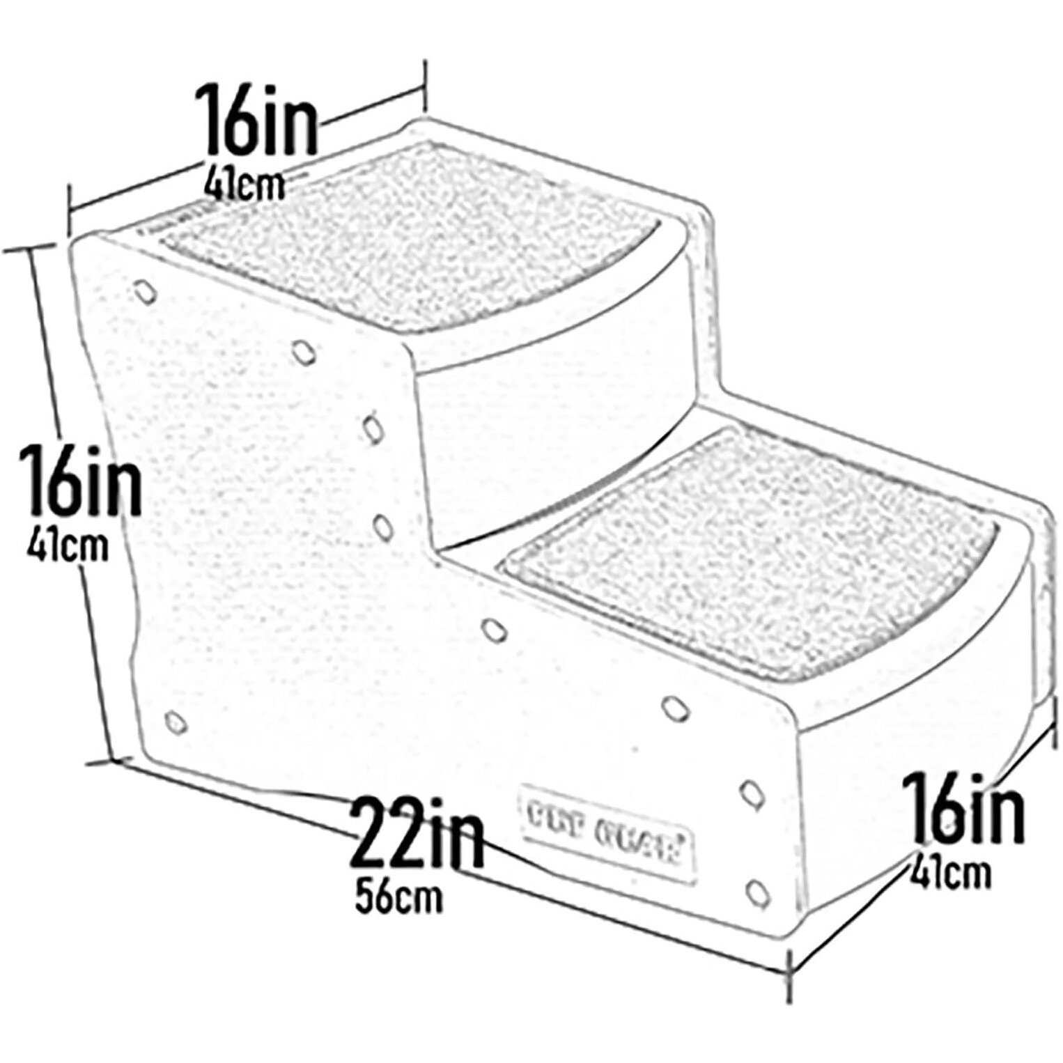 Pet Gear Easy Step Ii Pet Stairs, 2 Step For Cats/Dogs Up To 150 Pounds, Portable, Removable Washable Carpet Tread, No Tools Required, Espresso