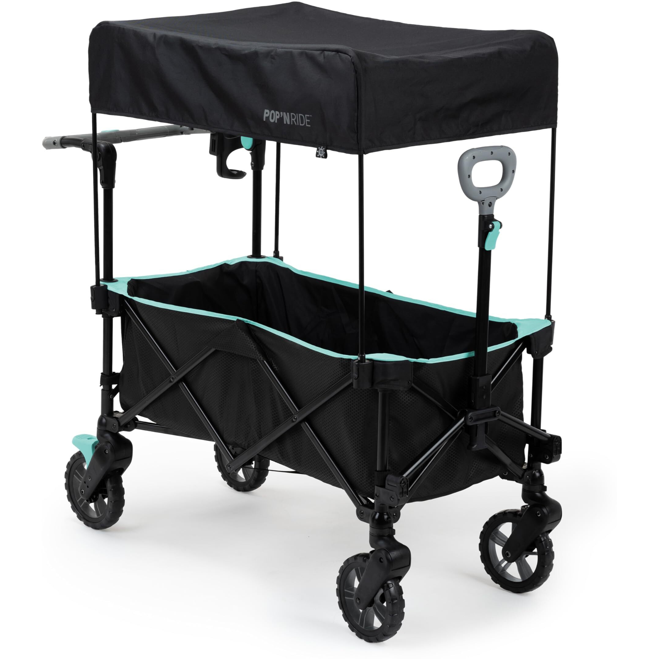 Summer By Ingenuity Pop 'N Ride Lightweight Stroller Wagon - Face-To-Face Seats For 2 With 3-Point Harnesses & Sun Canopy