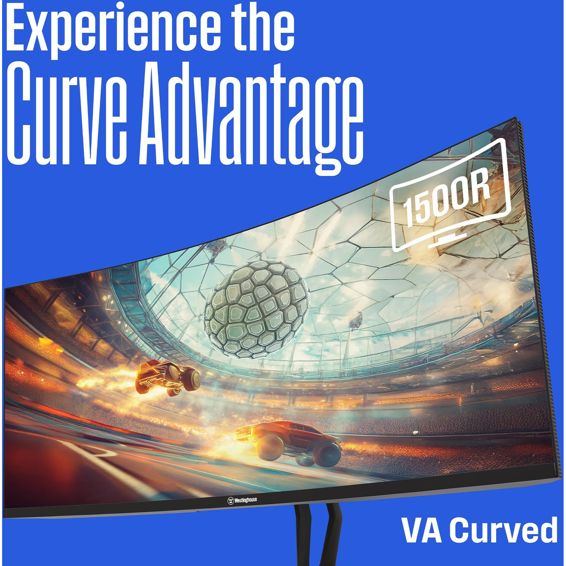 Westinghouse 34 Inch Curved Ultrawide Gaming Monitor, 180Hz, Amd Freesync Support, Low Motion Blur, 1500R Curve, 3440 X 1440, For Pc Games With Built In Speakers, 2X Displayport, 2X Hdmi