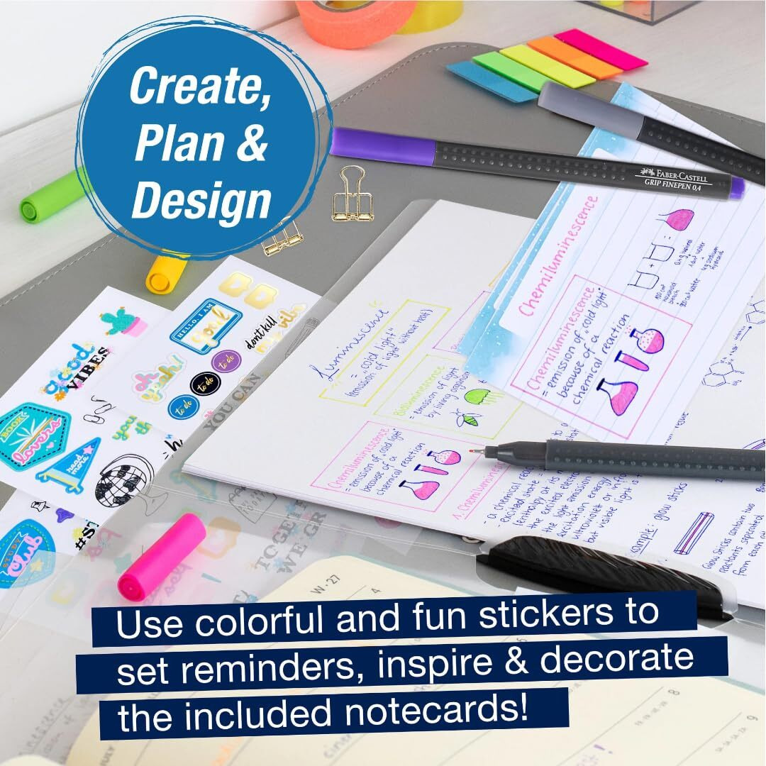Faber-Castell Essential Note Taking Supplies - Studying Essentials Set With 6 Fineliner Journal Pens, College School Supplies, Stationary And Planner Accessories