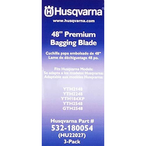 Husqvarna 48-Inch High-Lift Bagging Lawn Mower Blade, Lawn Mower Parts Riding Mowers, Replacement For Oem Part No. 180054, Orange, Pack Of 3