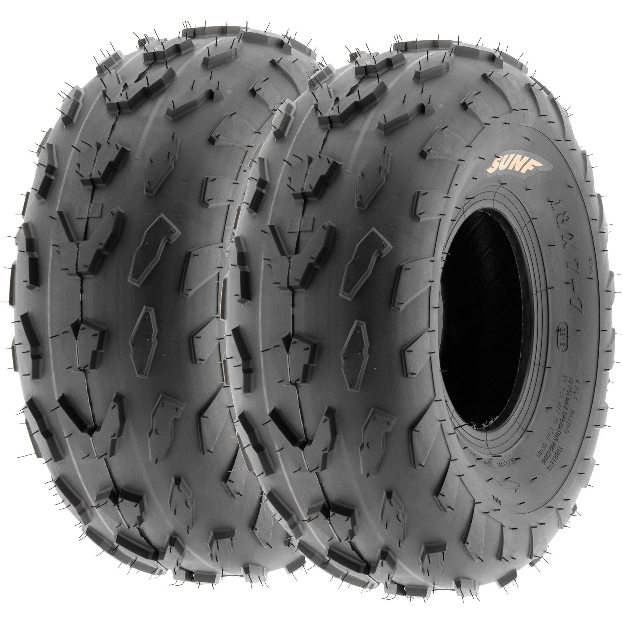 Pair Of 2 Sunf A007 18X7-7 Atv Go-Kart Sport-Performance Tires, 4 Pr, Tubeless