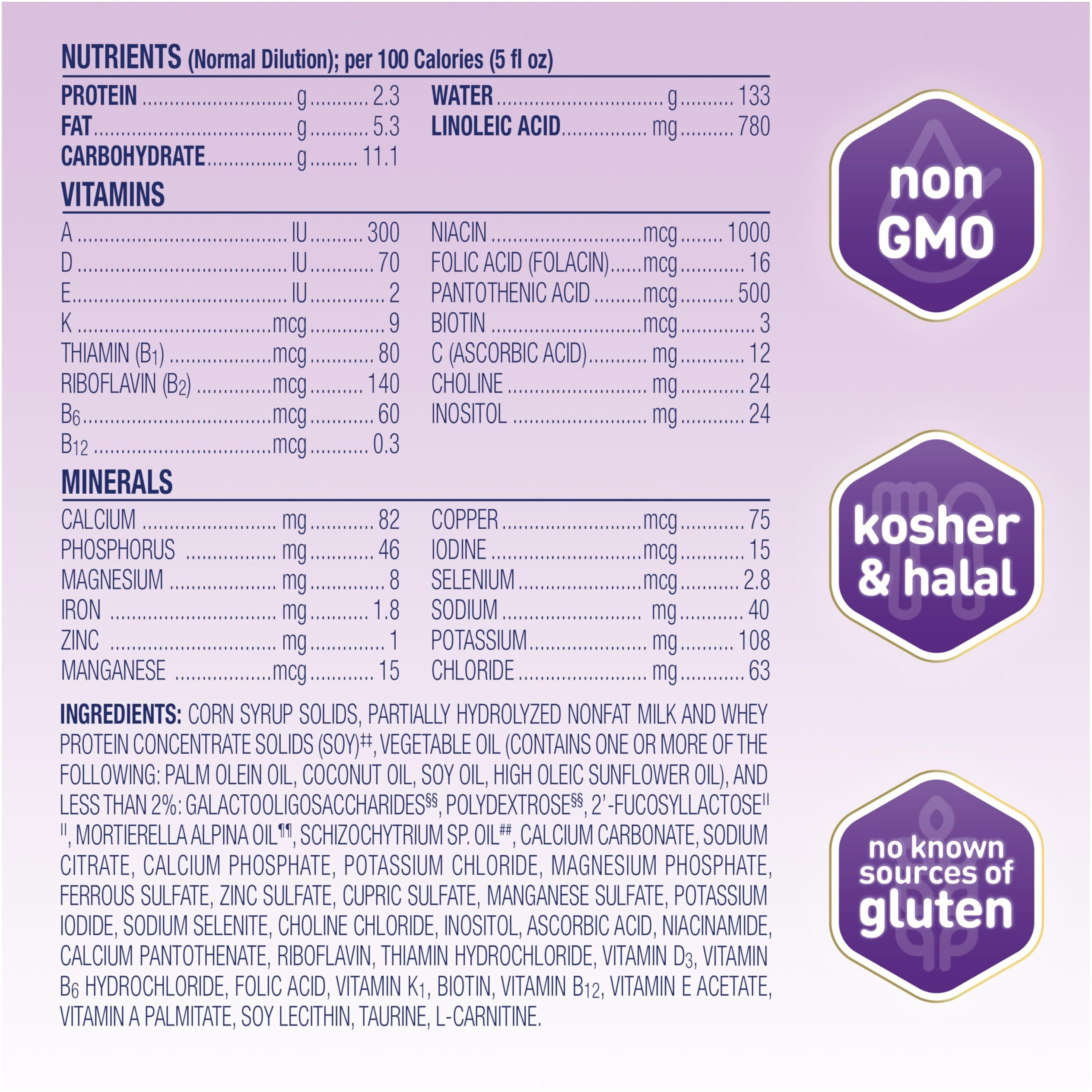 Enfamil Neuropro Gentlease Baby Formula, Brain Building Dha, Humo6 Immune Blend, Designed To Reduce Fussiness, Crying, Gas & Spit-Up In 24 Hrs, Ready-To-Feed Infant Formula, Liquid, 32 Fl Oz (6 Count)