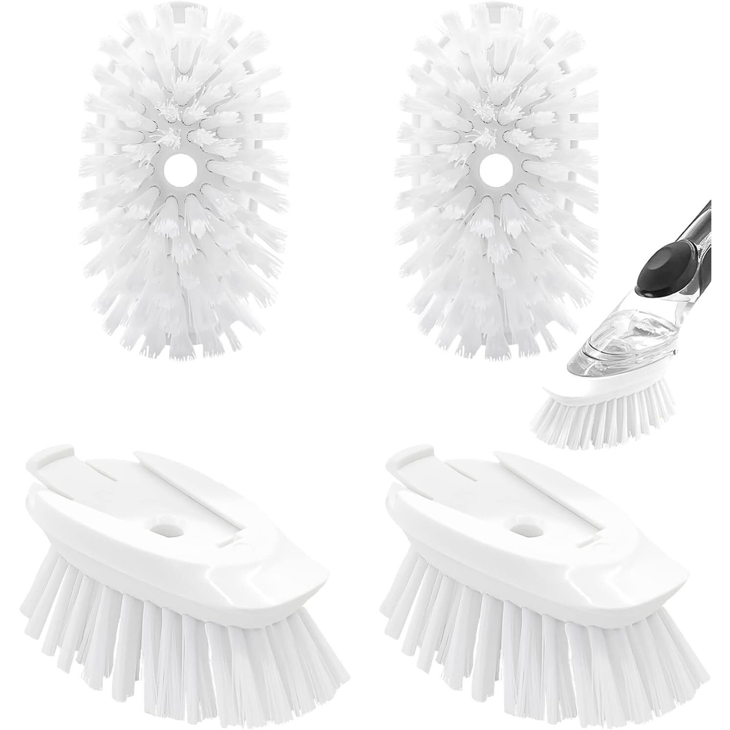 Dish Brush Refill, 4 Pack Dish Brush Replacement Head For Oxo Dish Brush, Brush Dispenser Refill Fits Soap Dispensing Handle