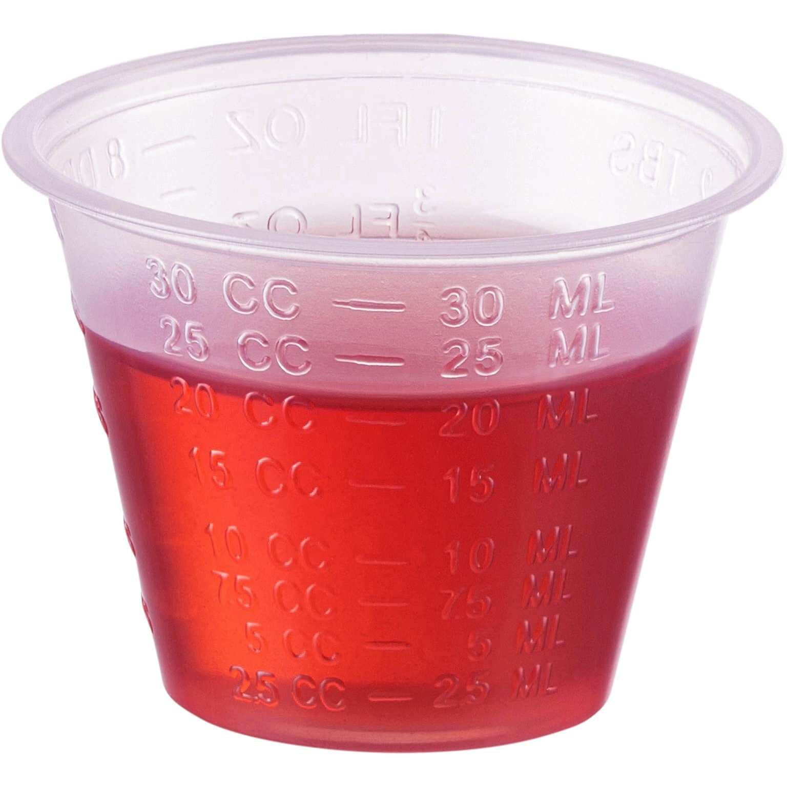 [300 Count - 1 Oz.] Plastic Disposable Medicine Measuring Cup For Liquid Medicine, Epoxy, & Pills