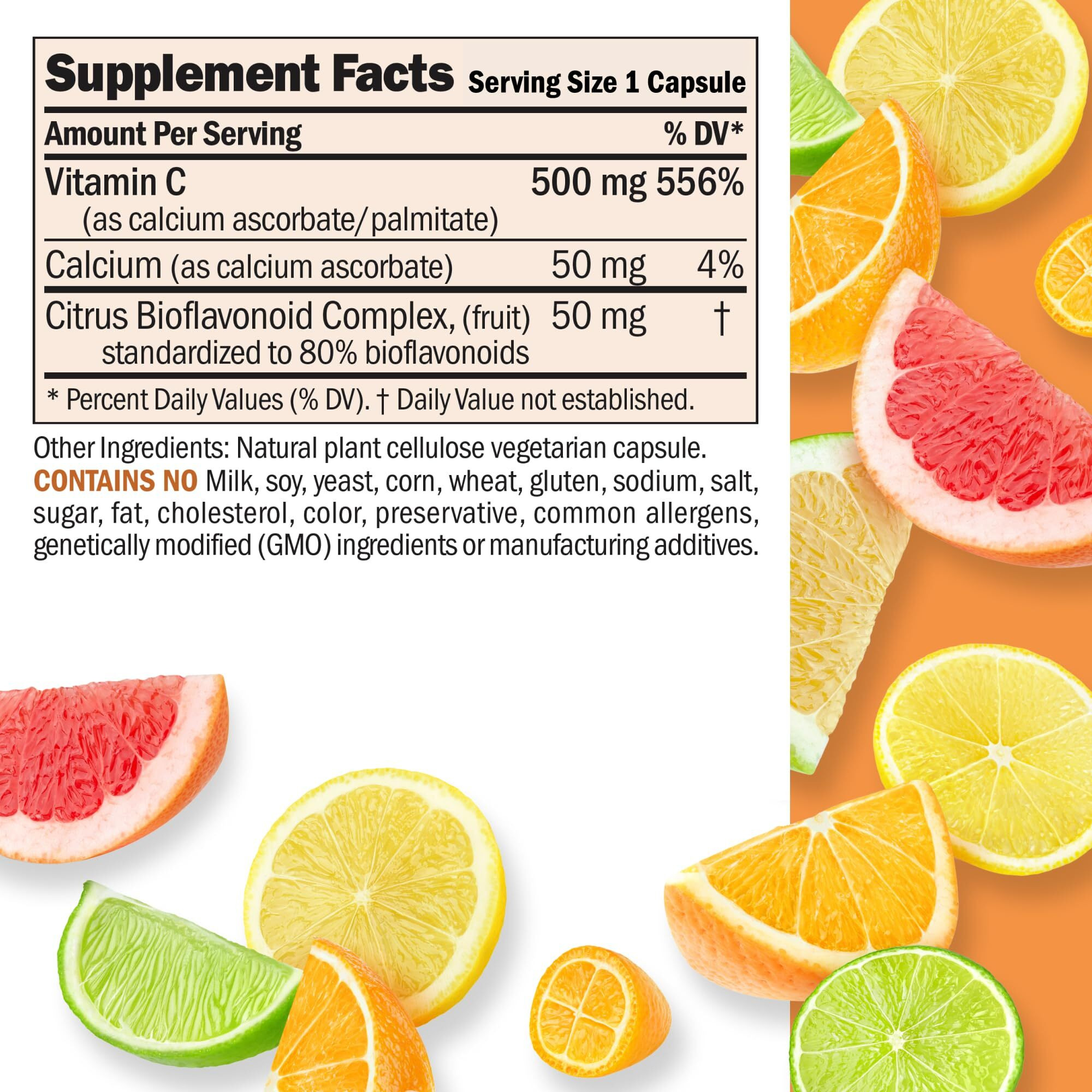 Andrew Lessman Vitamin C 500 Complex 60 Capsules - Non-Acidic Vitamin C Plus Citrus Bioflavonoids For Immune System And Anti-Oxidant Support, No Stomach Upset, Small Easy To Swallow Capsules