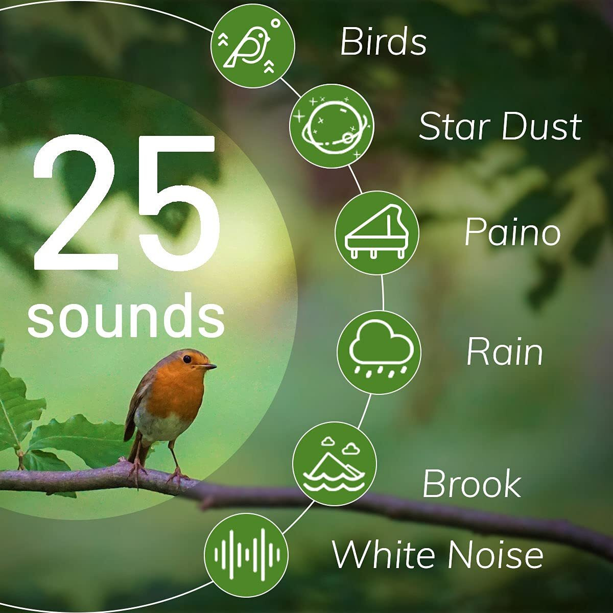 Magicteam White Noise Machine 10 Colors Lights And 25 Soothing Sounds Sleep Sound Machine With 5 Timers With Memory Feature Portable Sound Machine For Baby Adults. (Black)