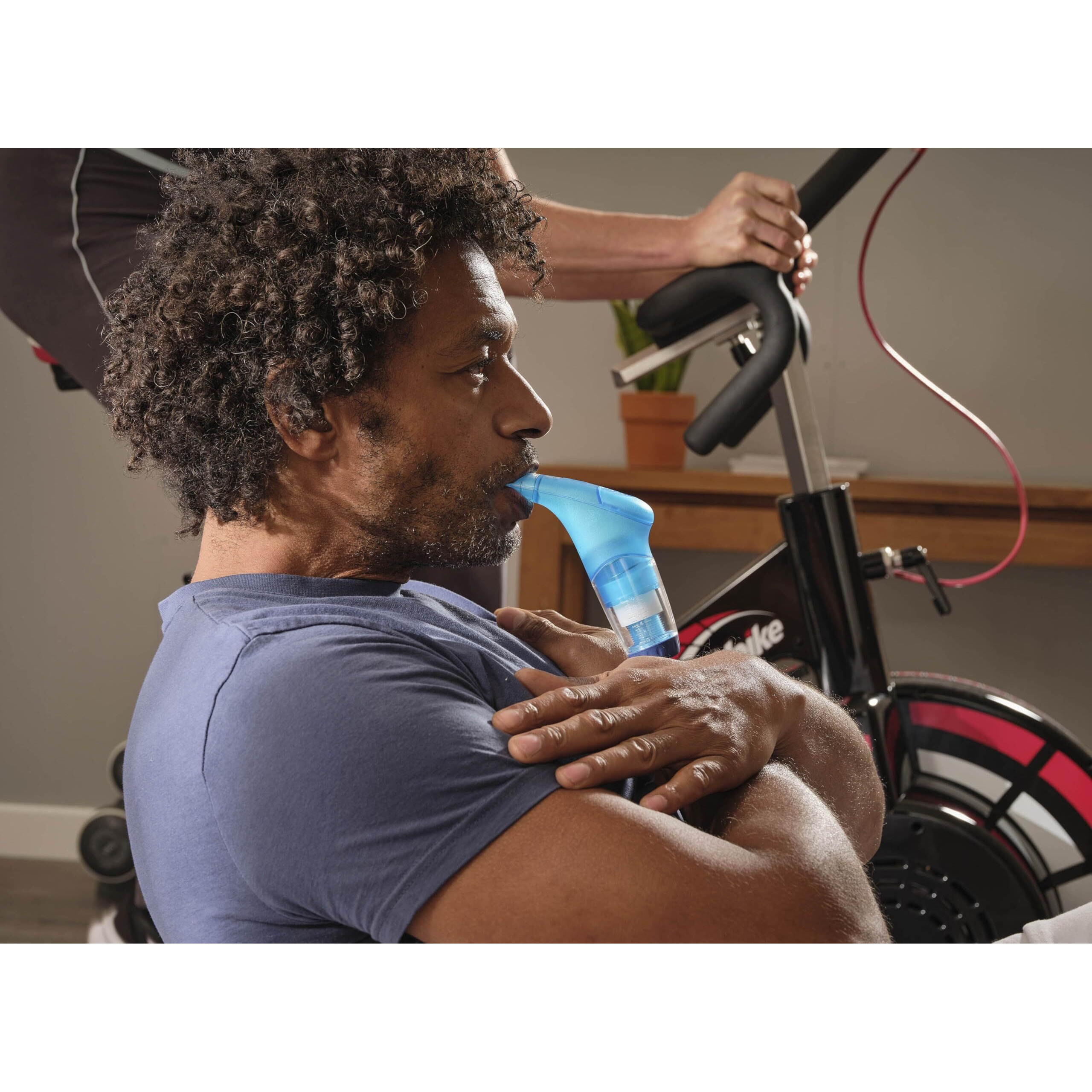Powerbreathe - Breathing Exercise Device For Lungs, Breathing Trainer To Help Lung Capacity, Inspiratory Muscle Trainer - Blue, Medium Resistance