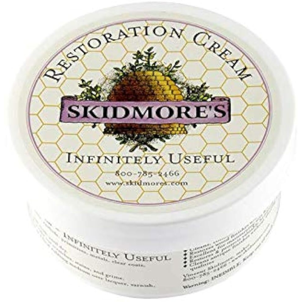 Skidmore's Restoration Cream | Leather Repair Cream For Furniture, Leather Conditioner | Restoration Cream Will Restore Antique Wood | Non-Toxic Formula, Made In Usa | 6 Oz | Made In Usa
