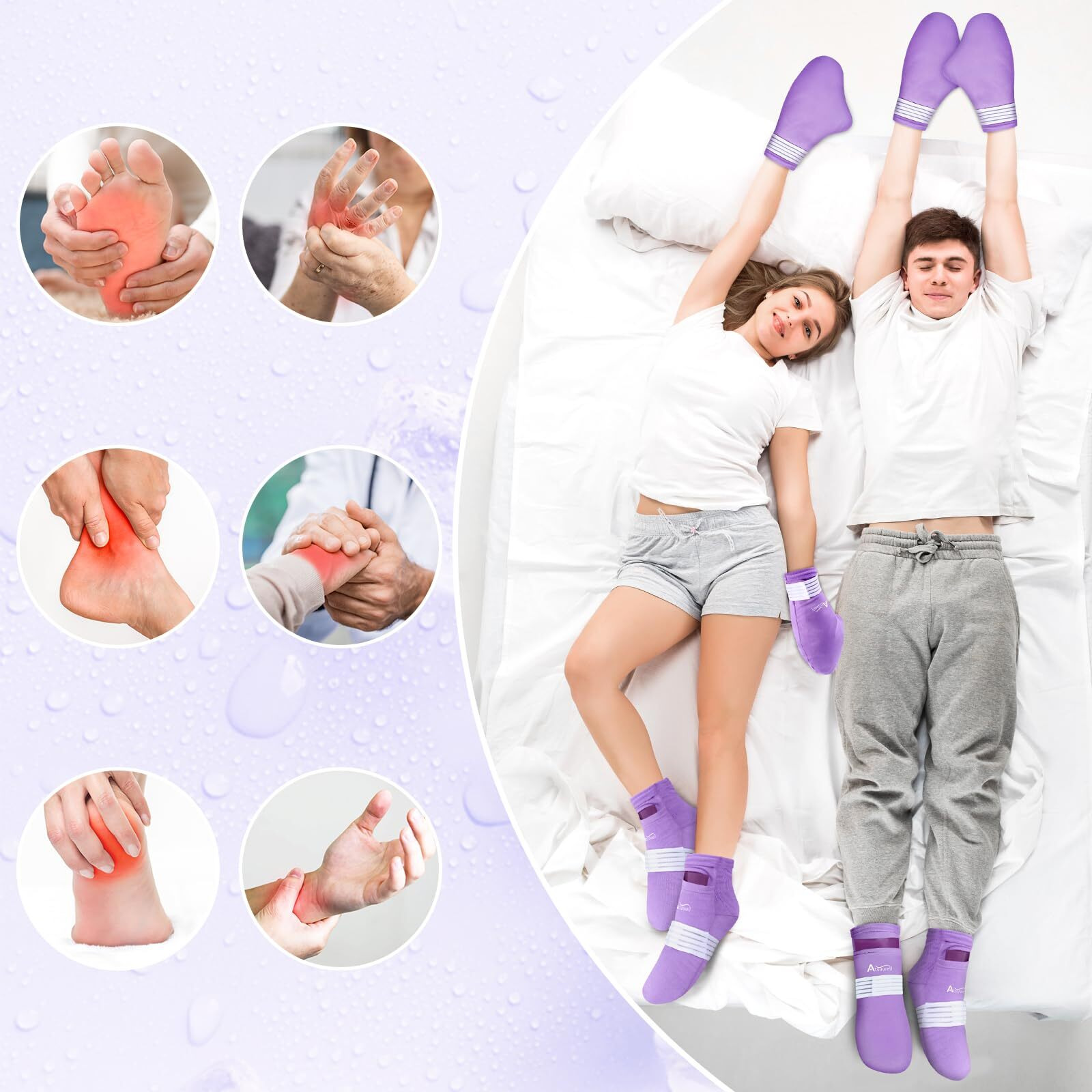 Atsuwell Foot Hand Ice Pack For Chemotherapy, Chemo Cold Gloves And Socks For Neuropathy, Cold Therapy Socks And Cold Gloves Comfort Items For Soothing Discomfort, Chemo Care Package Gift, L/Xl