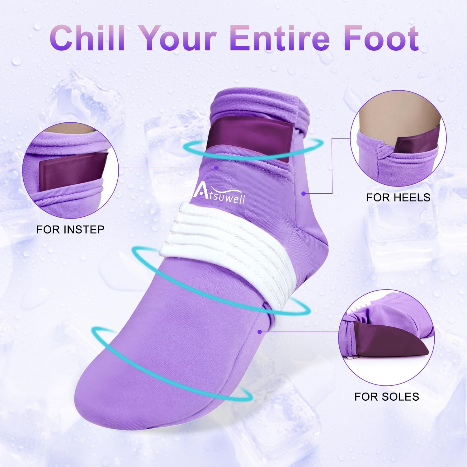 Atsuwell Foot Hand Ice Pack For Chemotherapy, Chemo Cold Gloves And Socks For Neuropathy, Cold Therapy Socks And Cold Gloves Comfort Items For Soothing Discomfort, Chemo Care Package Gift, L/Xl