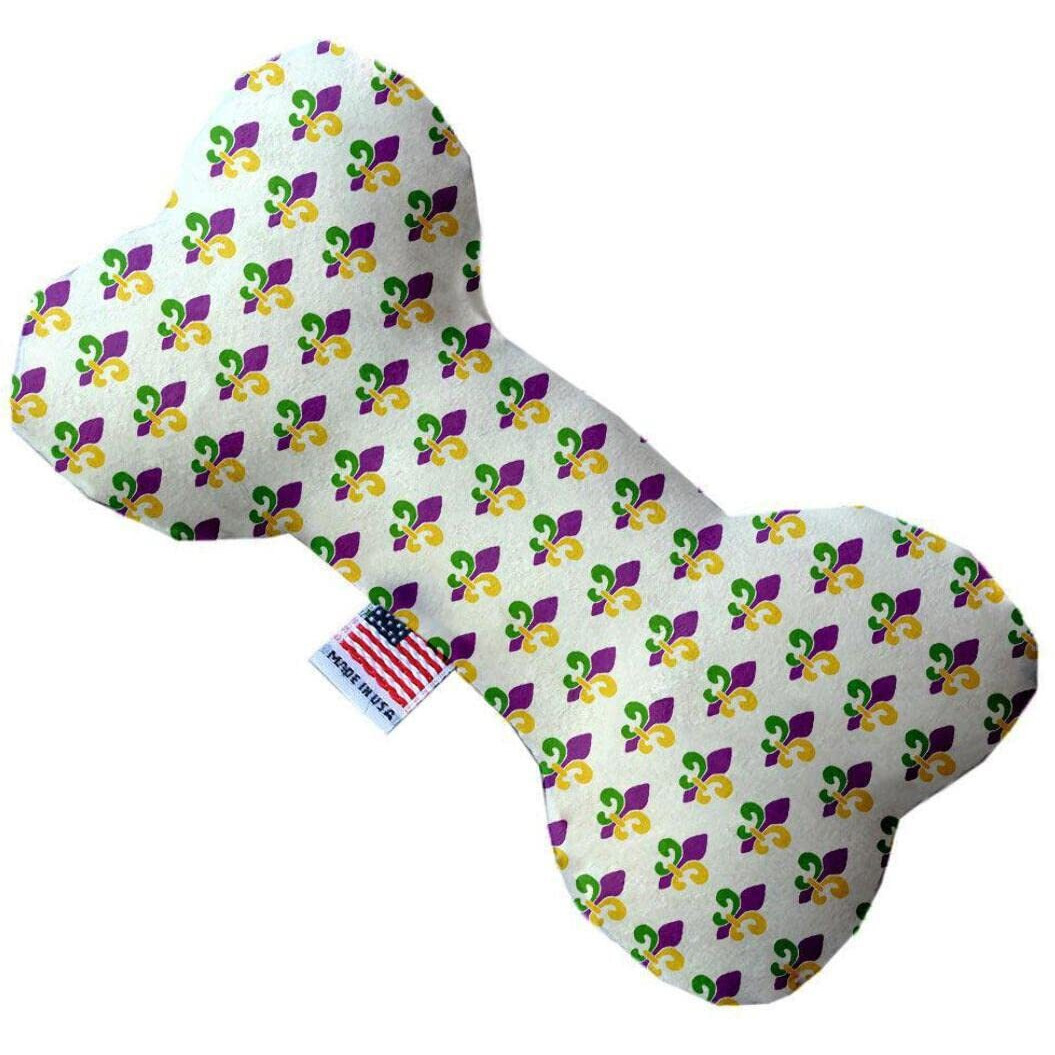 Mirage Pet Product Mardi Gras Fleur De Lis 6 Inch Canvas Bone Dog Toy