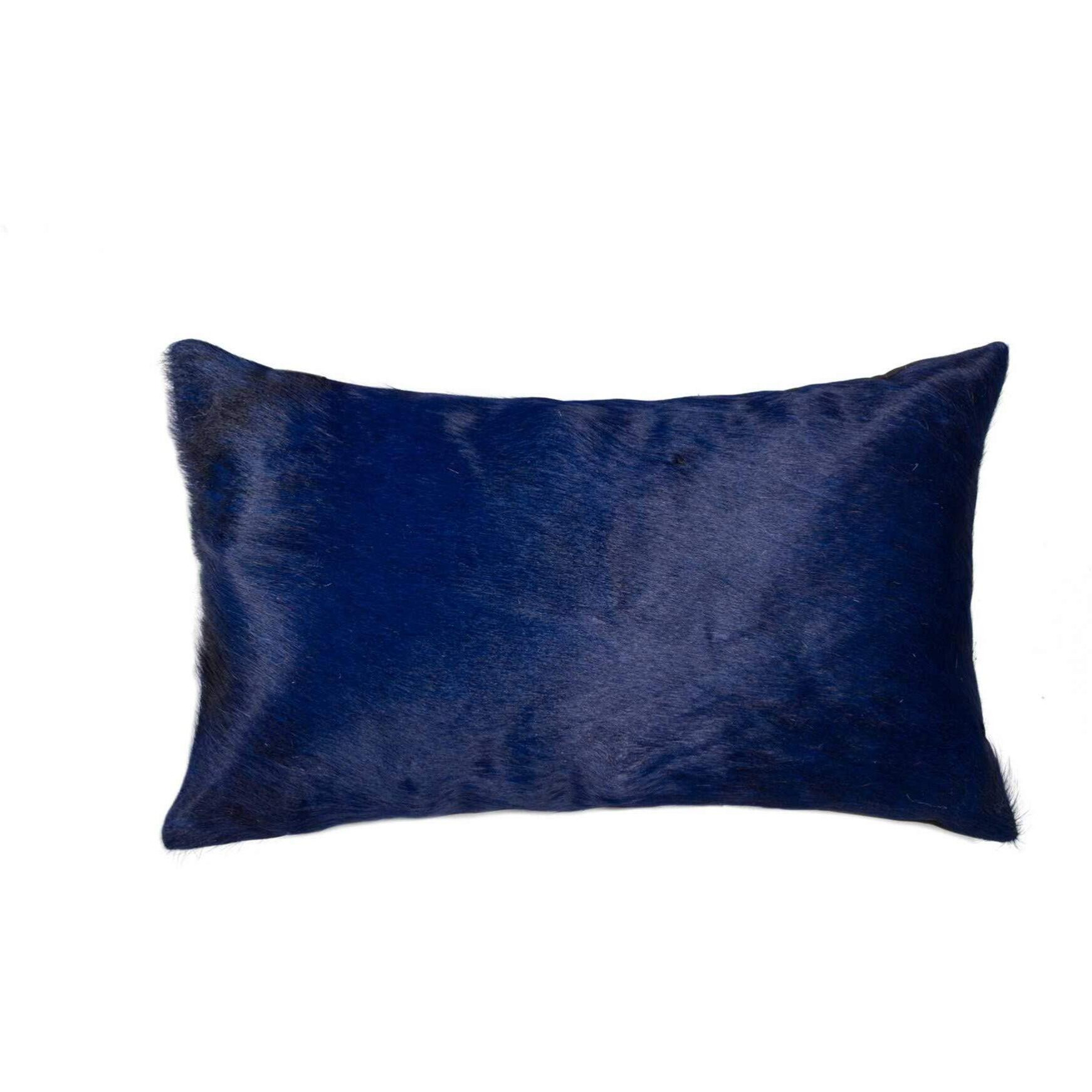 Homeroots Decor 12-Inch X 20-Inch X 5-Inch Navy, Torino Kobe Cowhide - Pillow