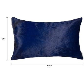 Homeroots Decor 12-Inch X 20-Inch X 5-Inch Navy, Torino Kobe Cowhide - Pillow