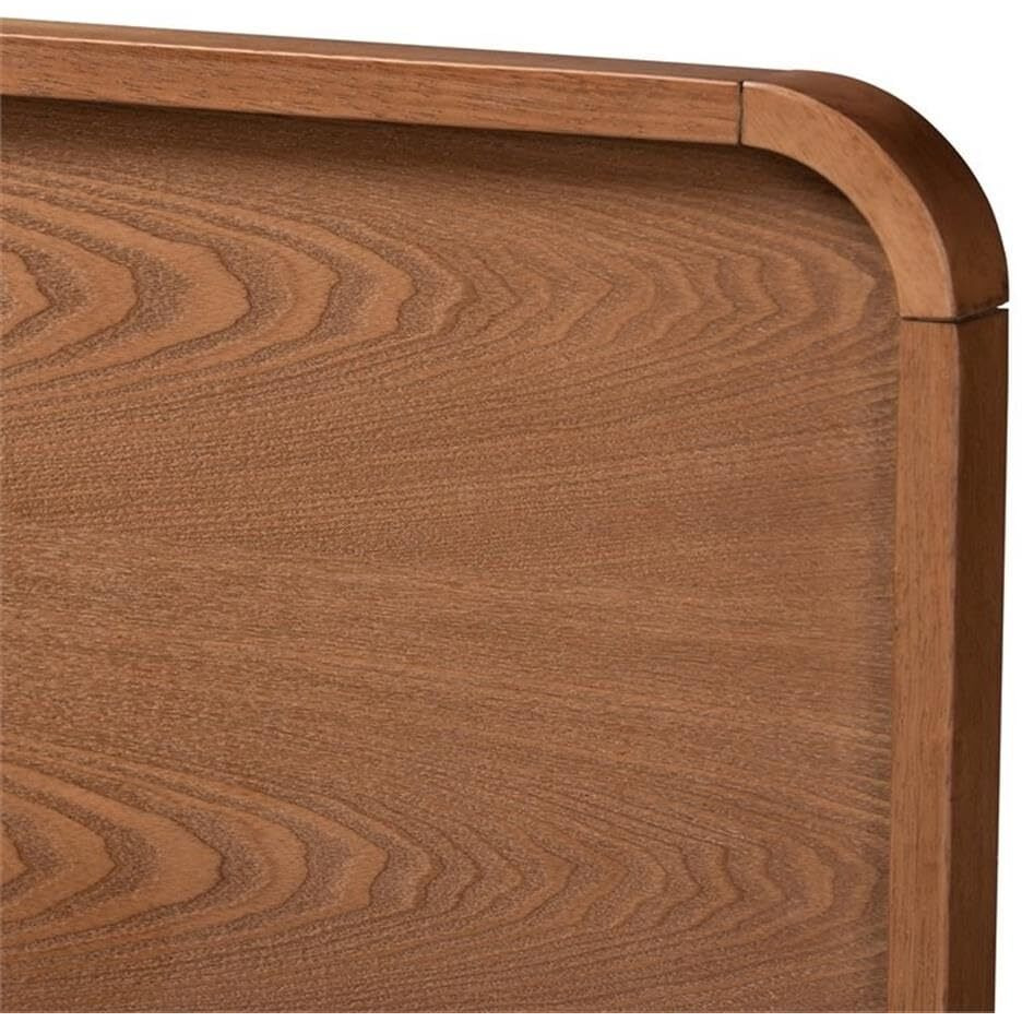 Baxton Studio Mailene Mid-Century Modern Walnut Brown Finished Wood Full Size Headboard