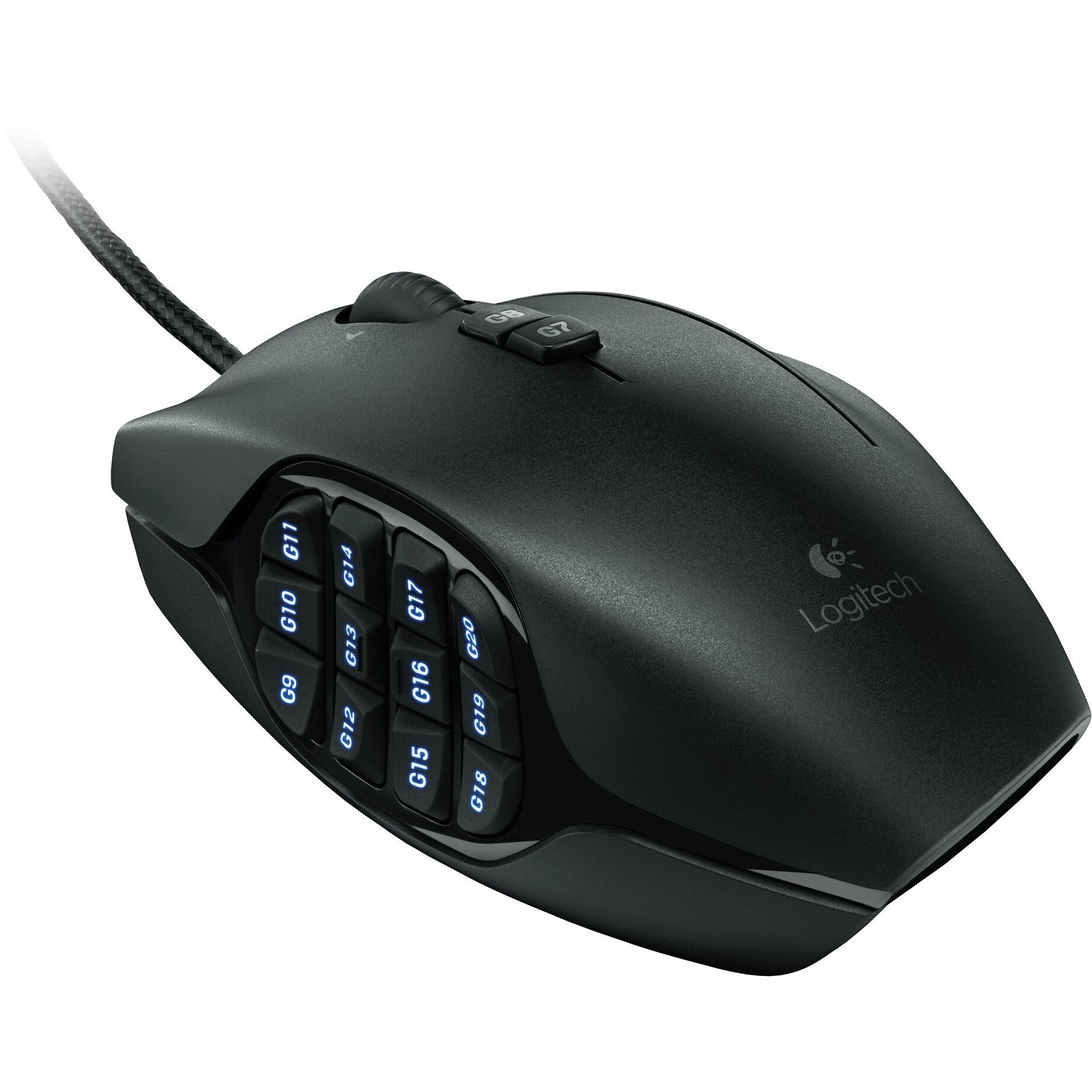 Logitech G600 Mmo Gaming Mouse, Rgb Backlit, 20 Programmable Buttons, Black