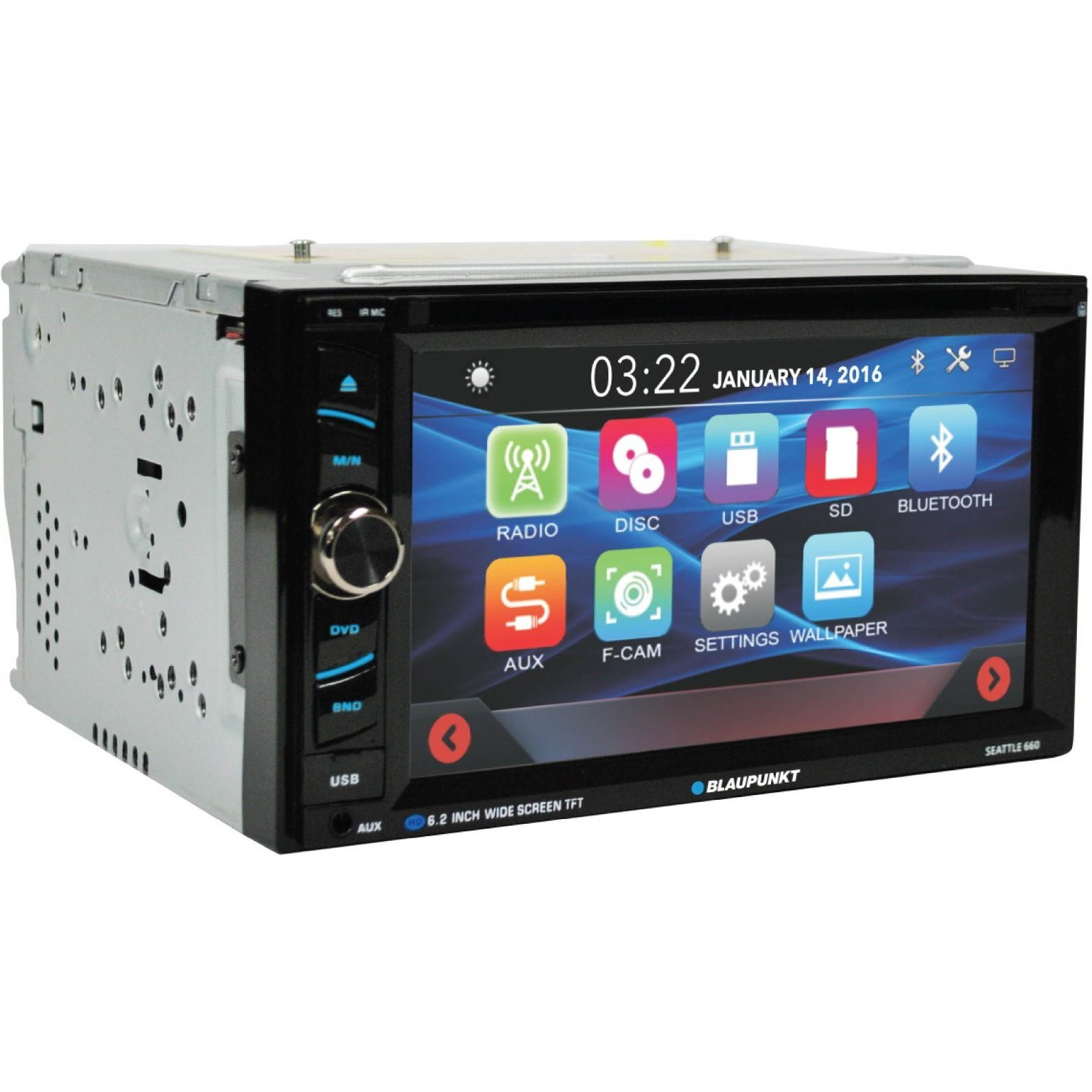Blaupunkt Seattle 660 6.2-Inch In Dash Touch Screen Multimedia Car Stereo Receiver With Bluetooth