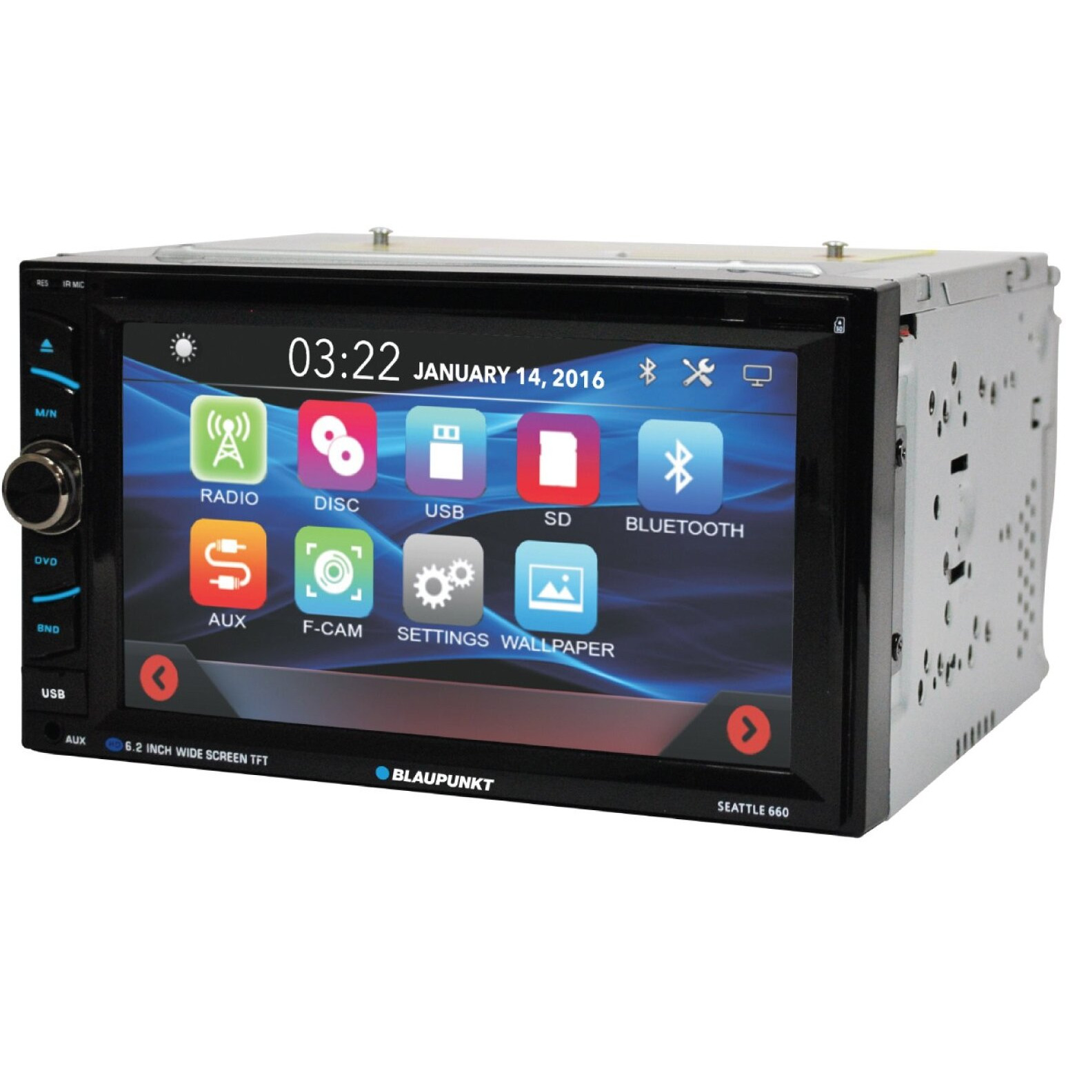 Blaupunkt Seattle 660 6.2-Inch In Dash Touch Screen Multimedia Car Stereo Receiver With Bluetooth
