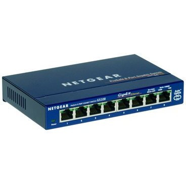 Netgear 8-Port Gigabit Ethernet Unmanaged Switch (Gs108) - Desktop Or Wall Mount, And Limited Lifetime Protection