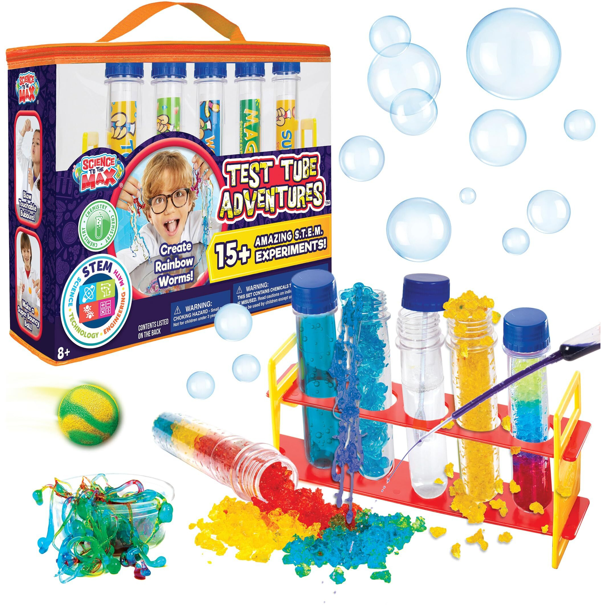 Test Tube Adventures Lab In A Bag By Be Amazing Toys-Test Tube Science Kits For Kids-Science Toys For Kids-15 Experiments Included - Chemistry Kit For Boys & Girls - Ages 8+,Original Version,Bat4420