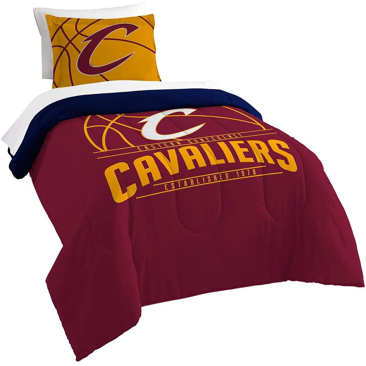 Northwest Nba Cleveland Cavaliers Unisex-Adult Comforter And Sham Set, Twin, Reverse Slam
