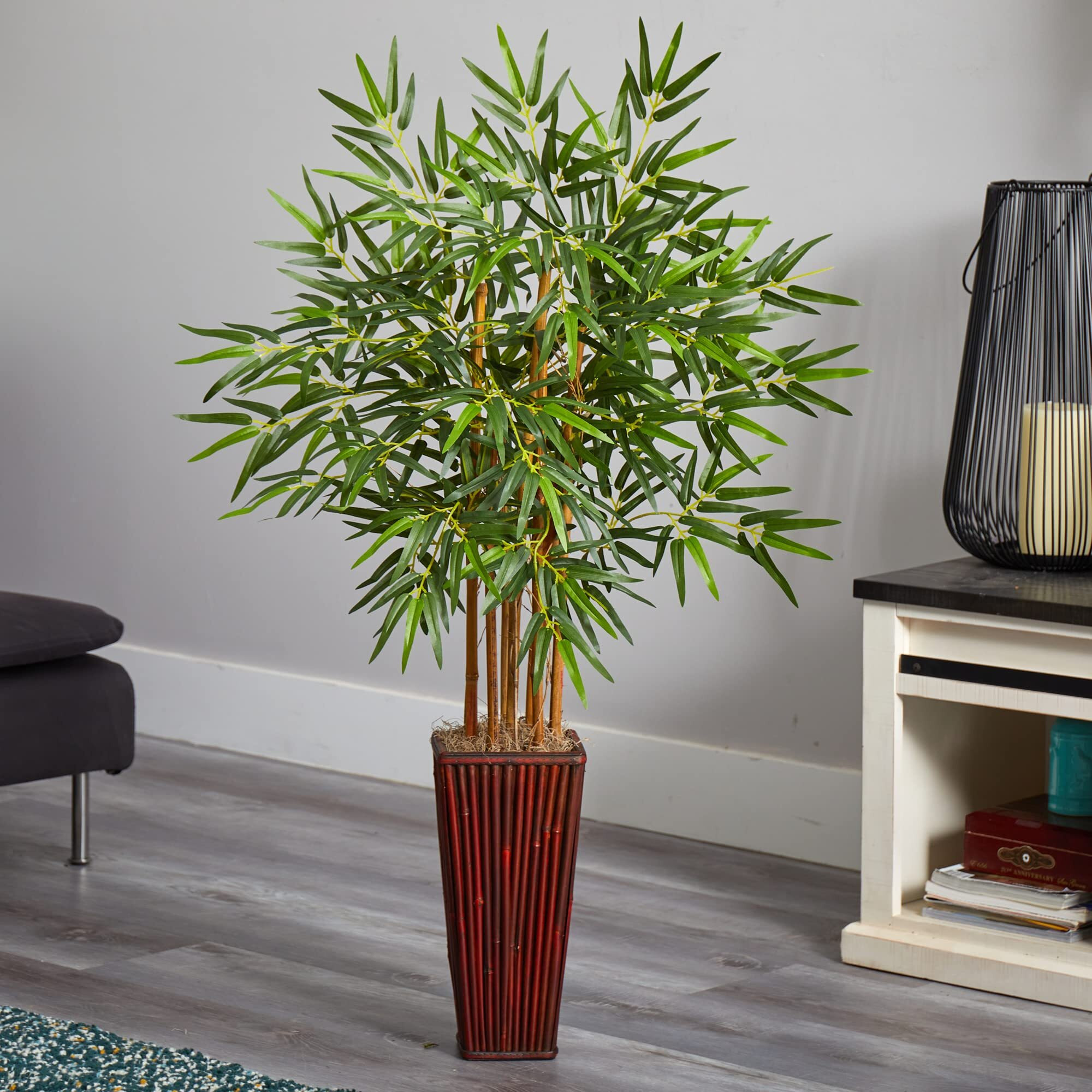 Nearly Natural 4Ft. Bamboo With Decorative Planter