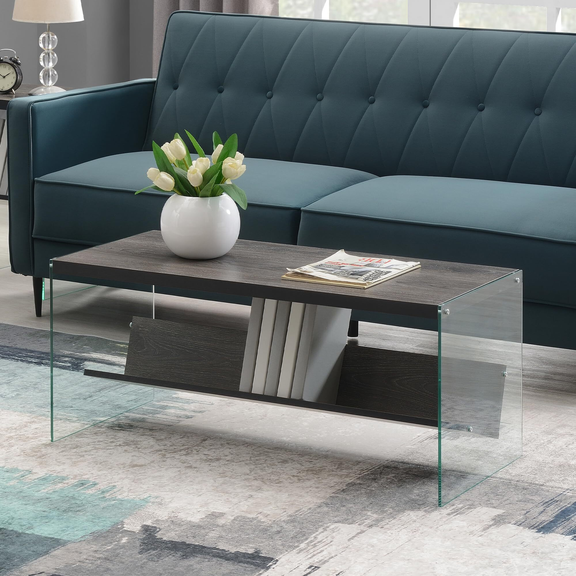Convenience Concepts Soho Coffee Table, Weathered Gray