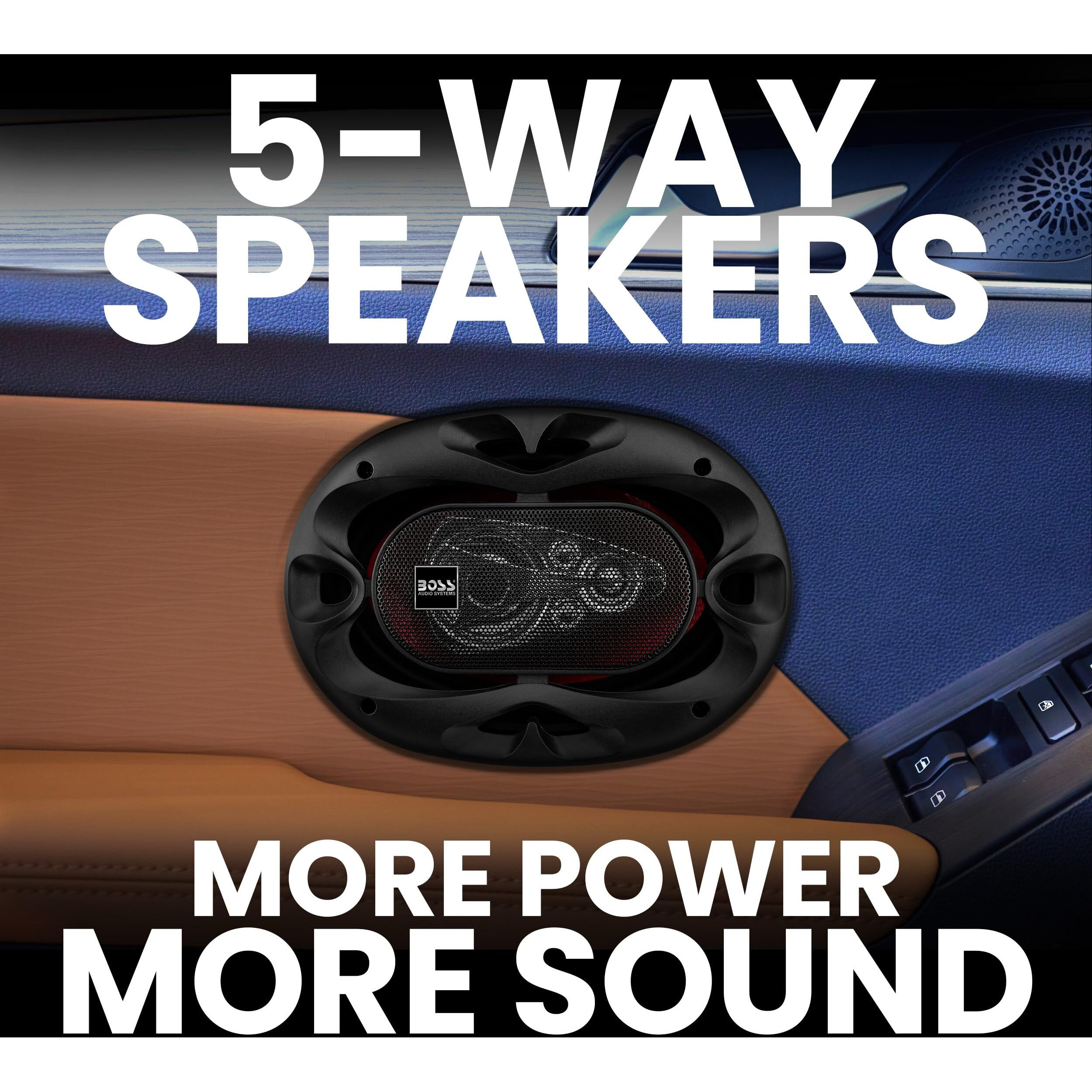 Boss Audio Systems Ch6950 Chaos Series 6 X 9 Inch Car Audio Door Speakers - 600 Watts Max, 5 Way, Full Range, Coaxial, Sold In Pairs, Hook Up To Stereo And Amplifier, Tweeters