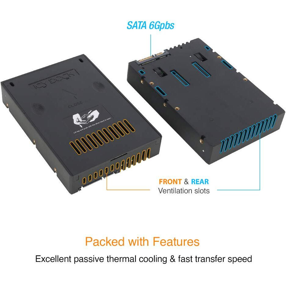 Icy Dock 2.5 Inch To 3.5 Inch Sata Hdd & Ssd Mounting Kit For Internal 3.5"" Drive Bay With Removable Cover | Ezconvert Lite Mb882Sp-1S-2B
