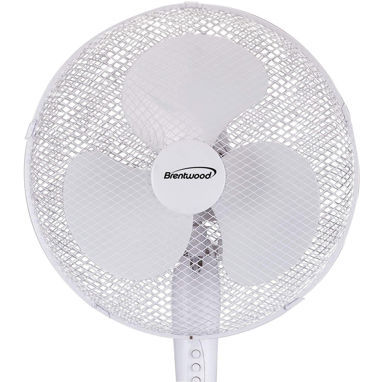 Brentwood Kool Zone Oscillating Stand Fan, 3-Speed 16-Inch, White