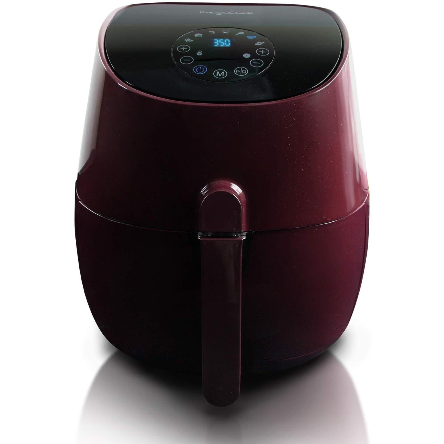 Megachef 3.5 Quart Airfryer And Multicooker With 7 Pre-Programmed Settings In Burgundy