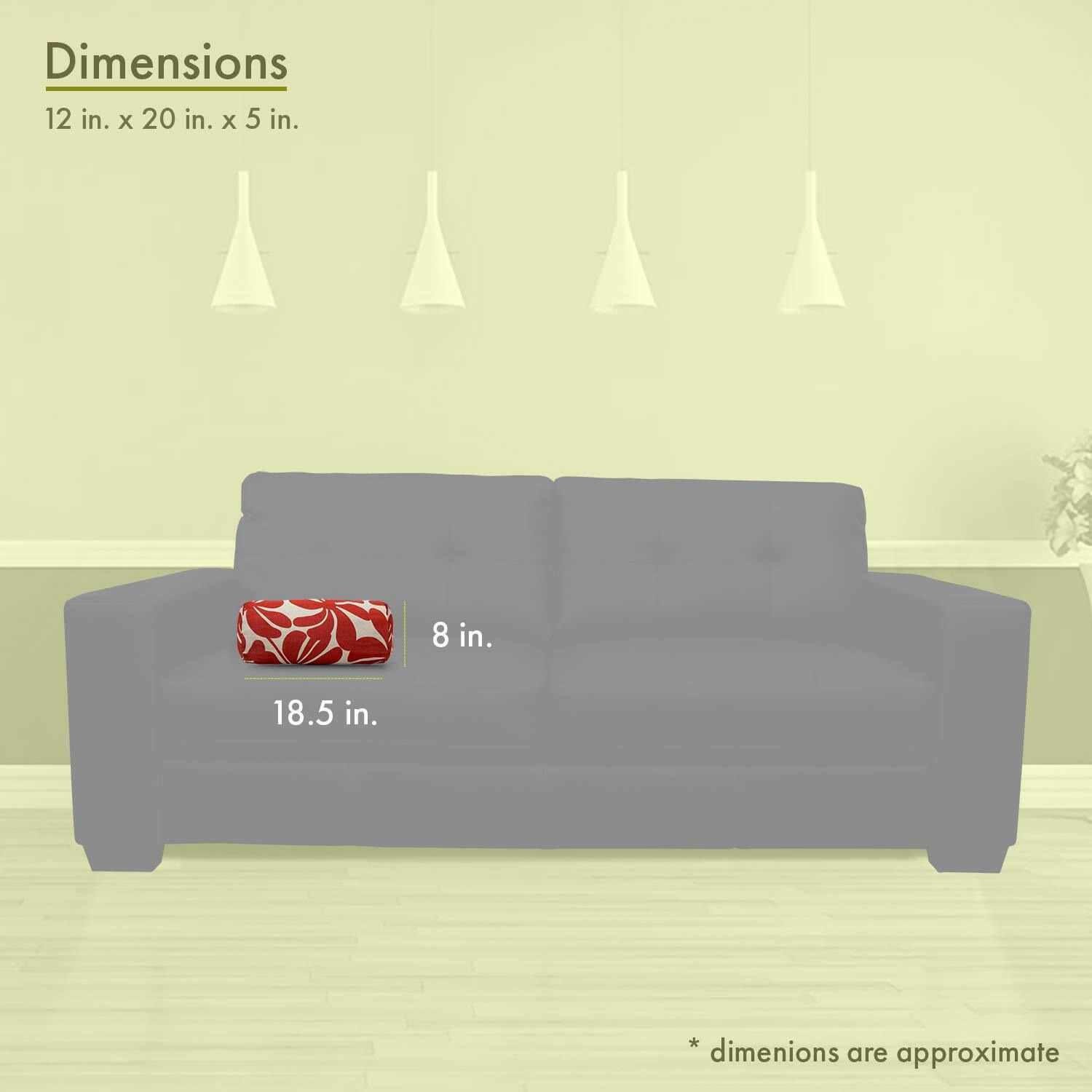 Majestic Home Goods Red Plantation Indoor / Outdoor Round Bolster Pillow 18.5"" L X 8"" W X 8"" H