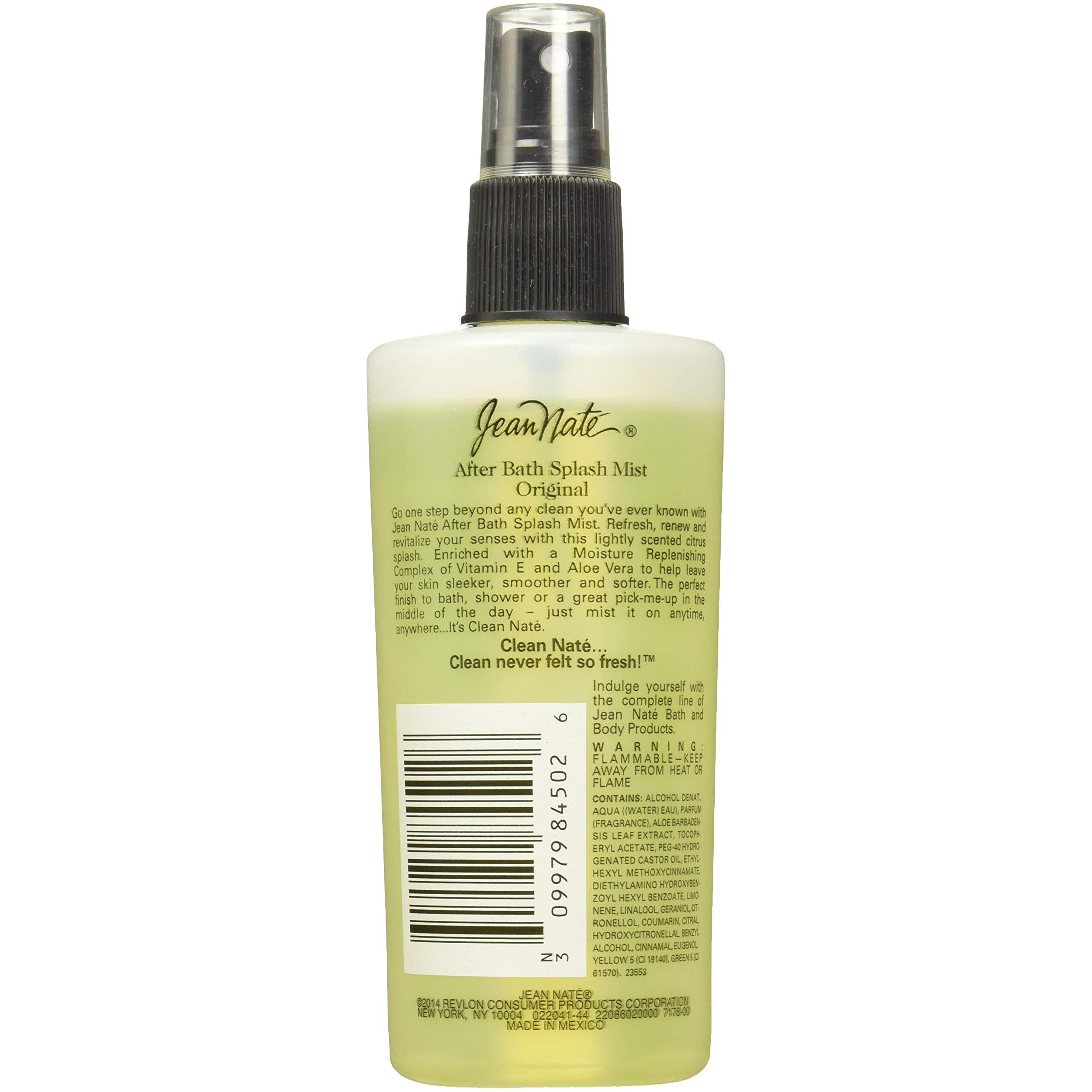 Jean Nate After Bath Splash, Original Bath Body Mist Infused With Vitamin E And Aloe Vera, Softens & Smoothes Skin, Citrus Scent, 8 Fl Oz