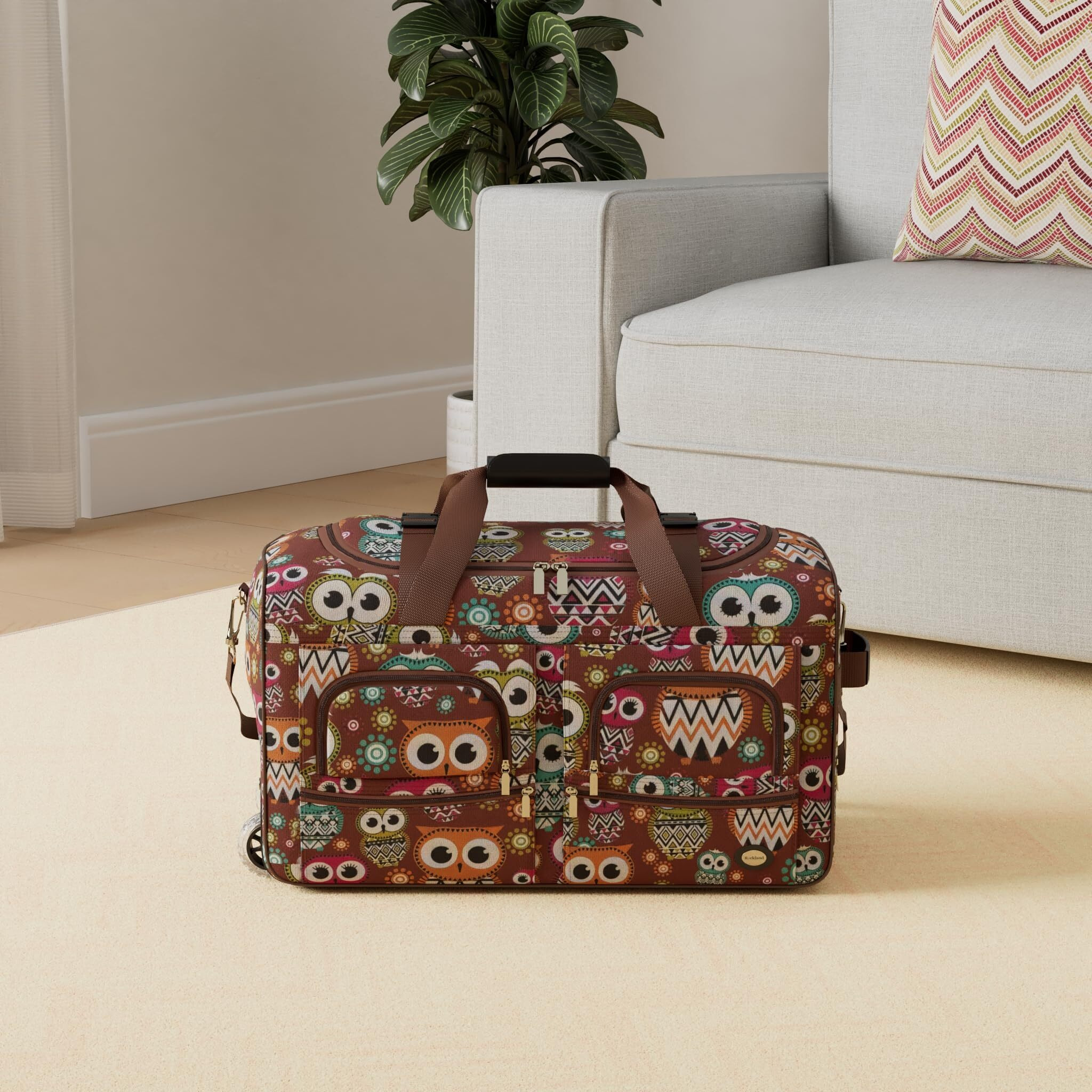 Rockland Rolling Duffel Bag, Owl, 22""