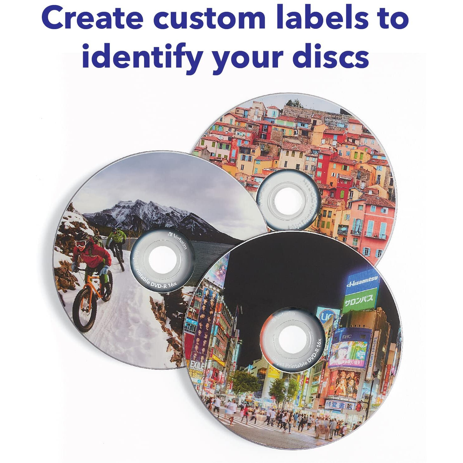 Verbatim Dvd-R 4.7Gb 16X White Inkjet Printable With Branded Hub, 25-Disc,Silver