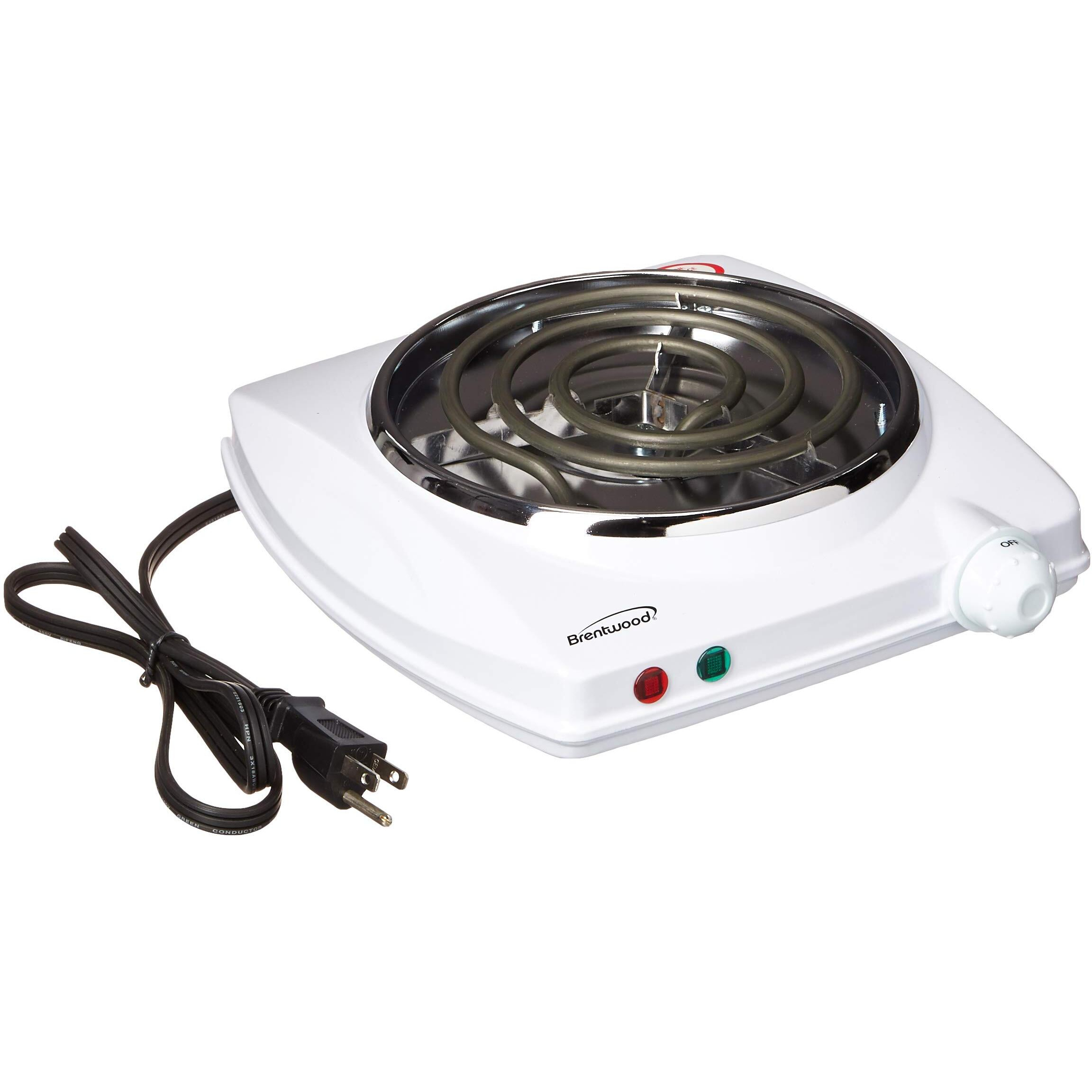 Brentwood Ts-322 1000W Single Electric Burner, White