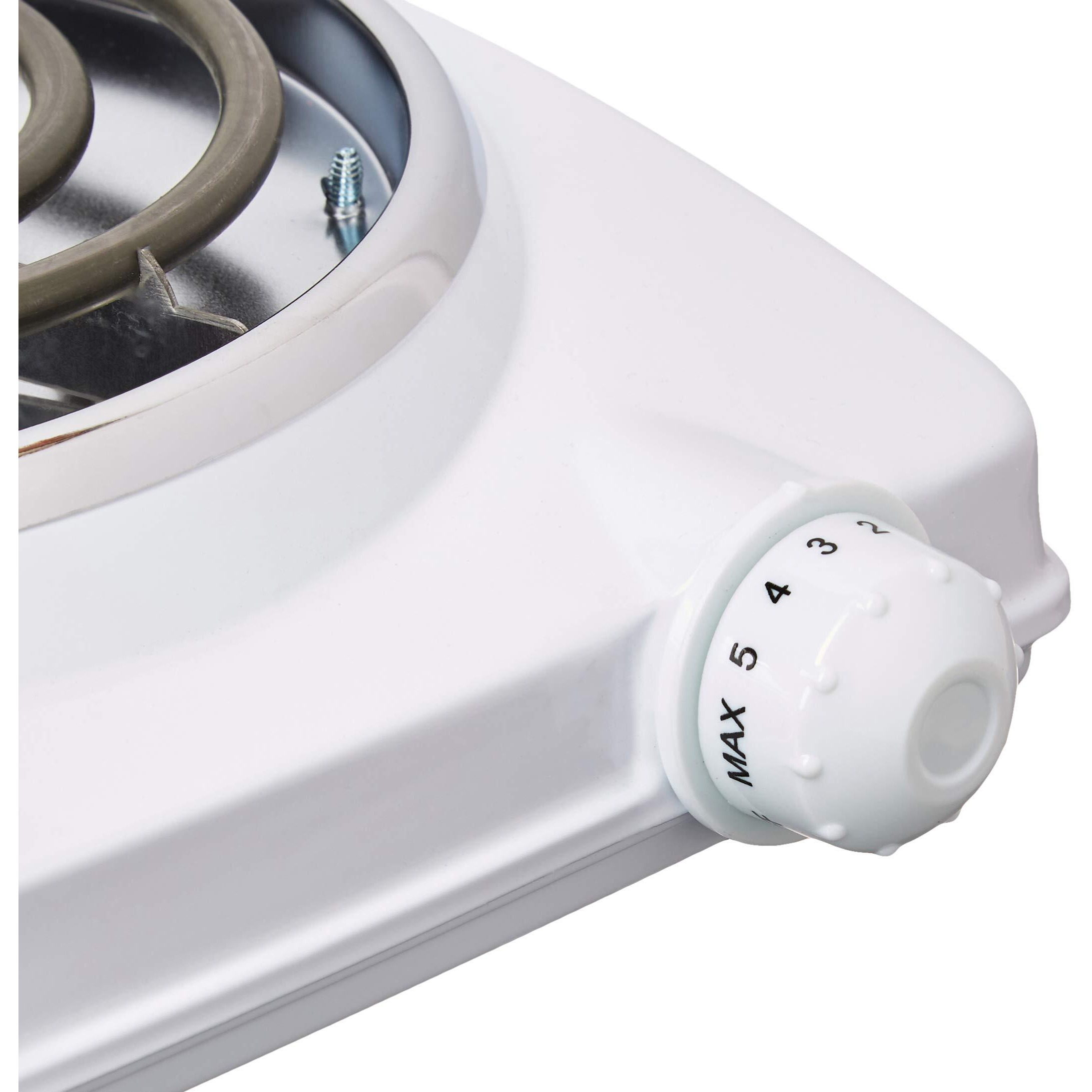 Brentwood Ts-322 1000W Single Electric Burner, White