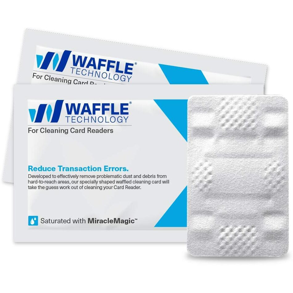 Kicteam - Waffletechnology Cleaning Cards For Card Reader Payment Machines (40 Cards) - Presaturated With Quick Drying Solution