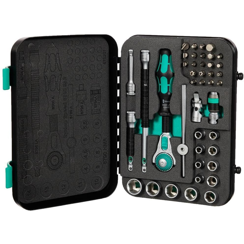 Wera 8100 Sa 2 Zyklop 1/4"" Metric Ratchet Set, 42-Pieces