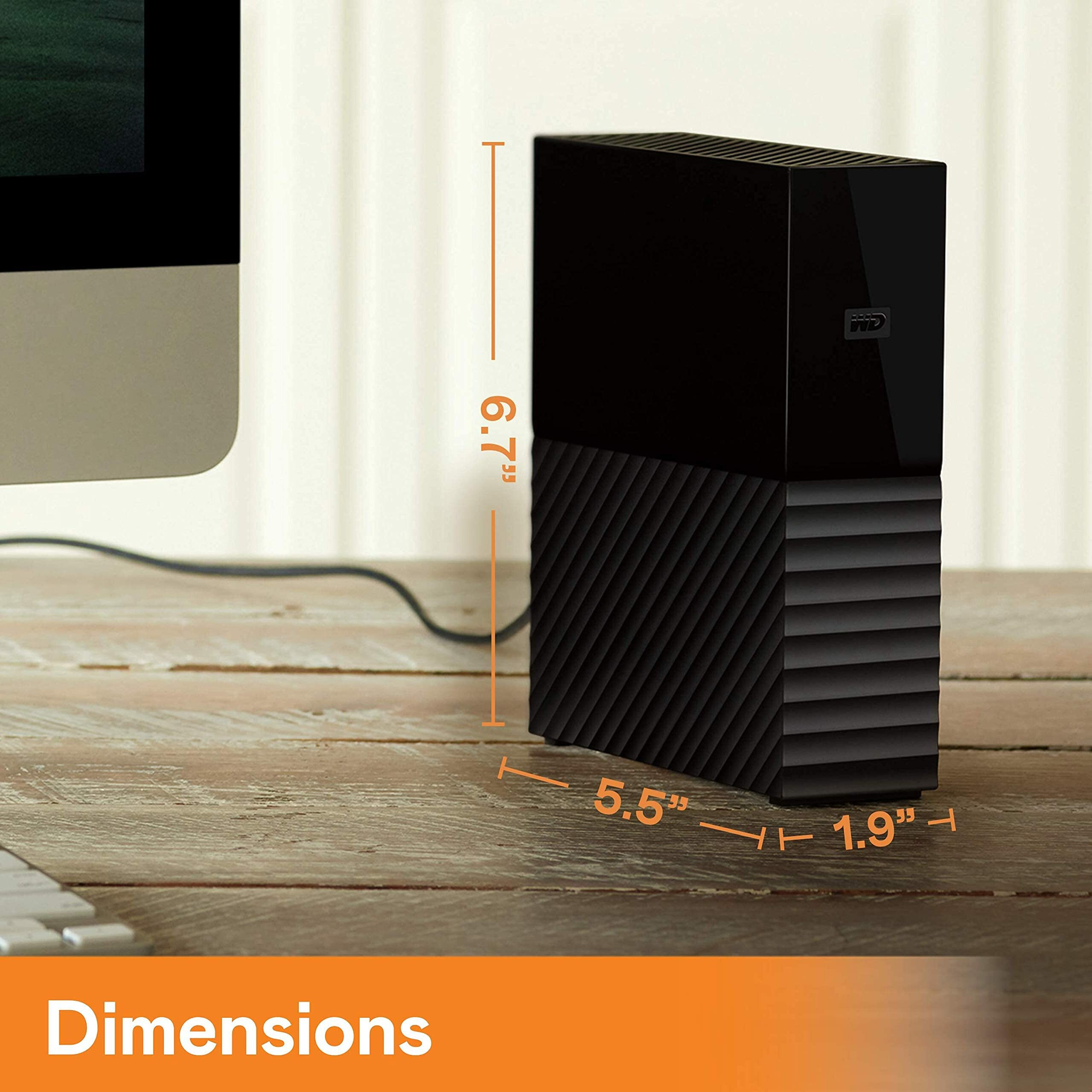 Western Digital 4Tb My Book Desktop External Hard Drive, Usb 3.0, External Hdd With Password Protection And Backup Software - Wdbbgb0040Hbk-Nesn