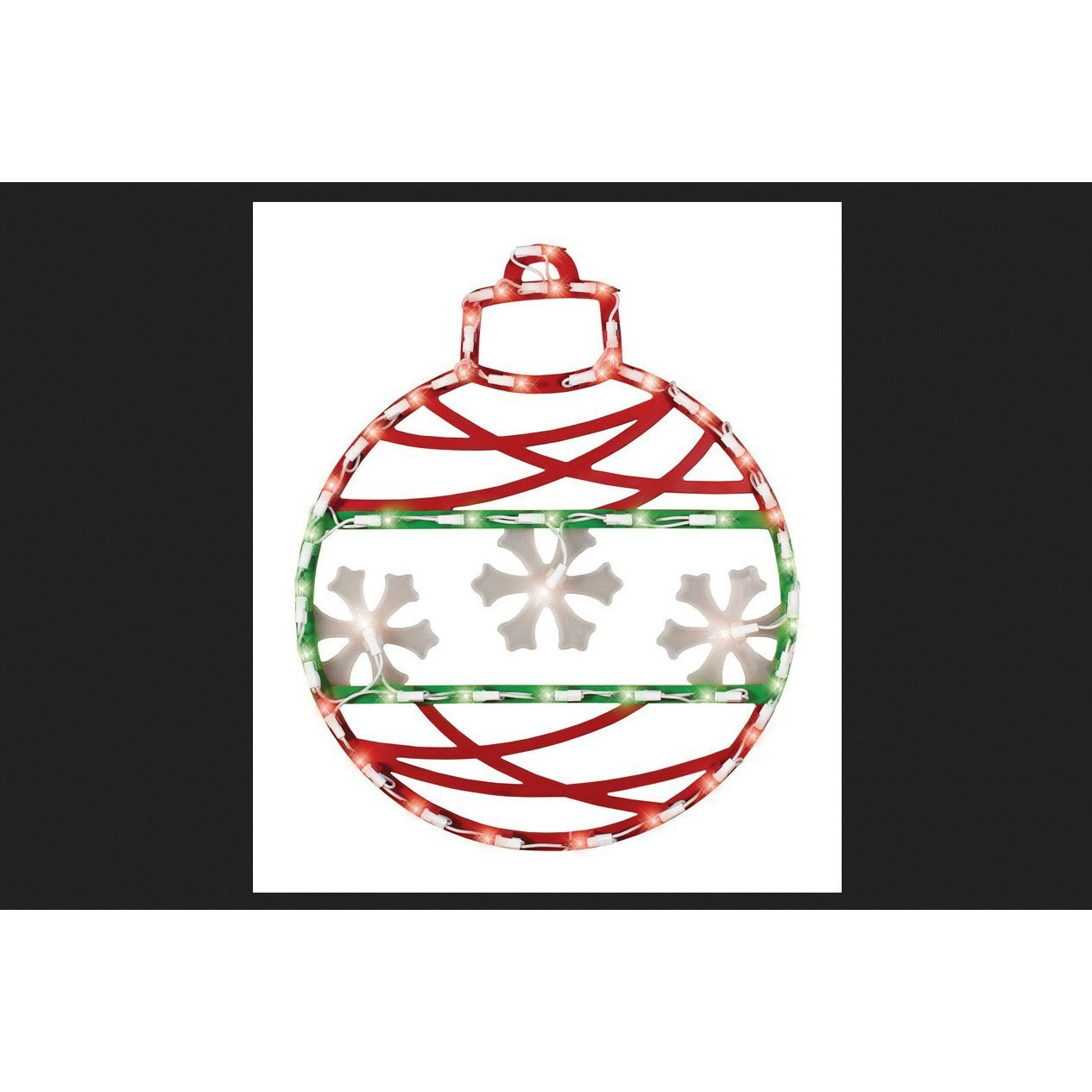 Northlight Seasonal 17"" Red Green And White Lighted Christmas Ornament Window Silhouette Decoration, No Color, No Size, Plastic