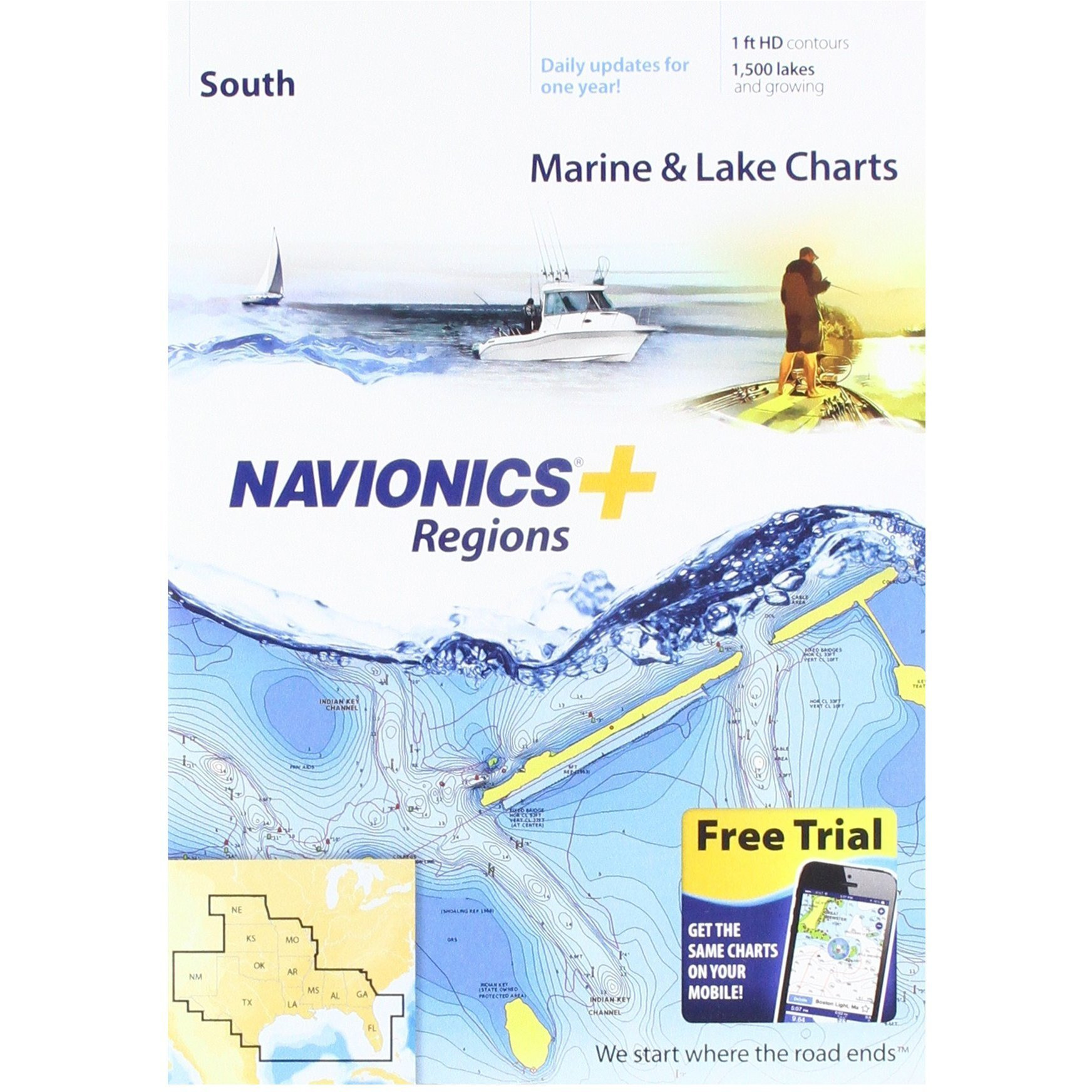 Navionics Plus Regions South Marine And Lake Charts On Sd/Msd