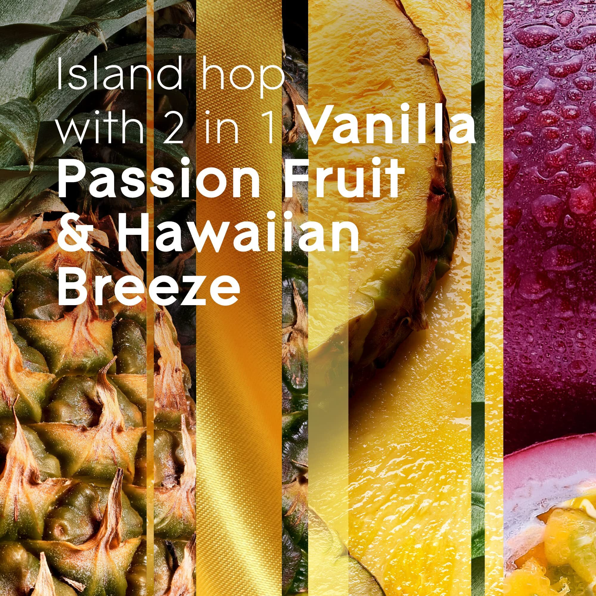 Glade Candle Jar, Air Freshener, 2In1, Hawaiian Breeze & Vanilla Passion Fruit, 3.4 Oz, 2 Count