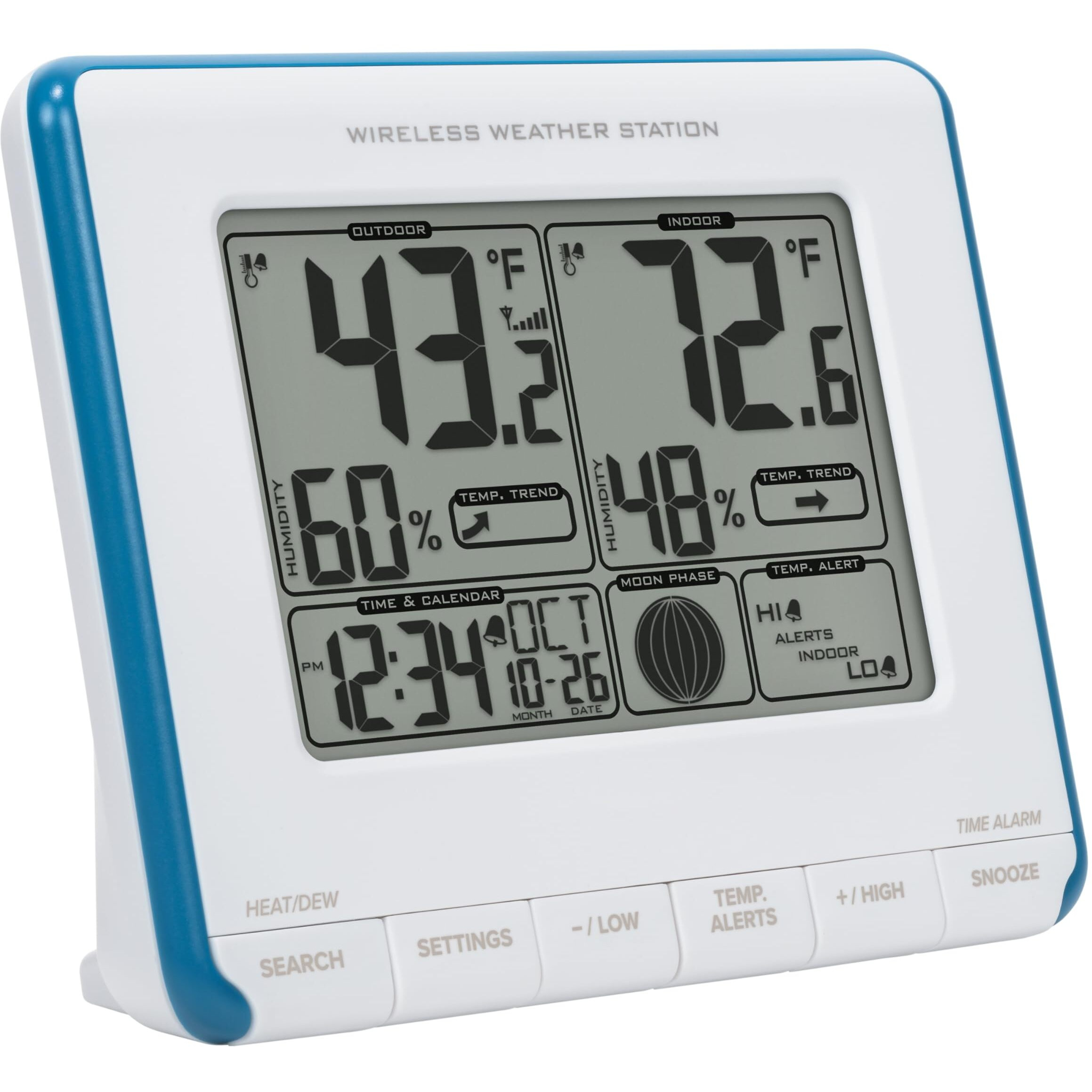 La Crosse Technology 308-1711Bl Wireless Weather Station With Heat Index And Dew Point,Teal Blue/White