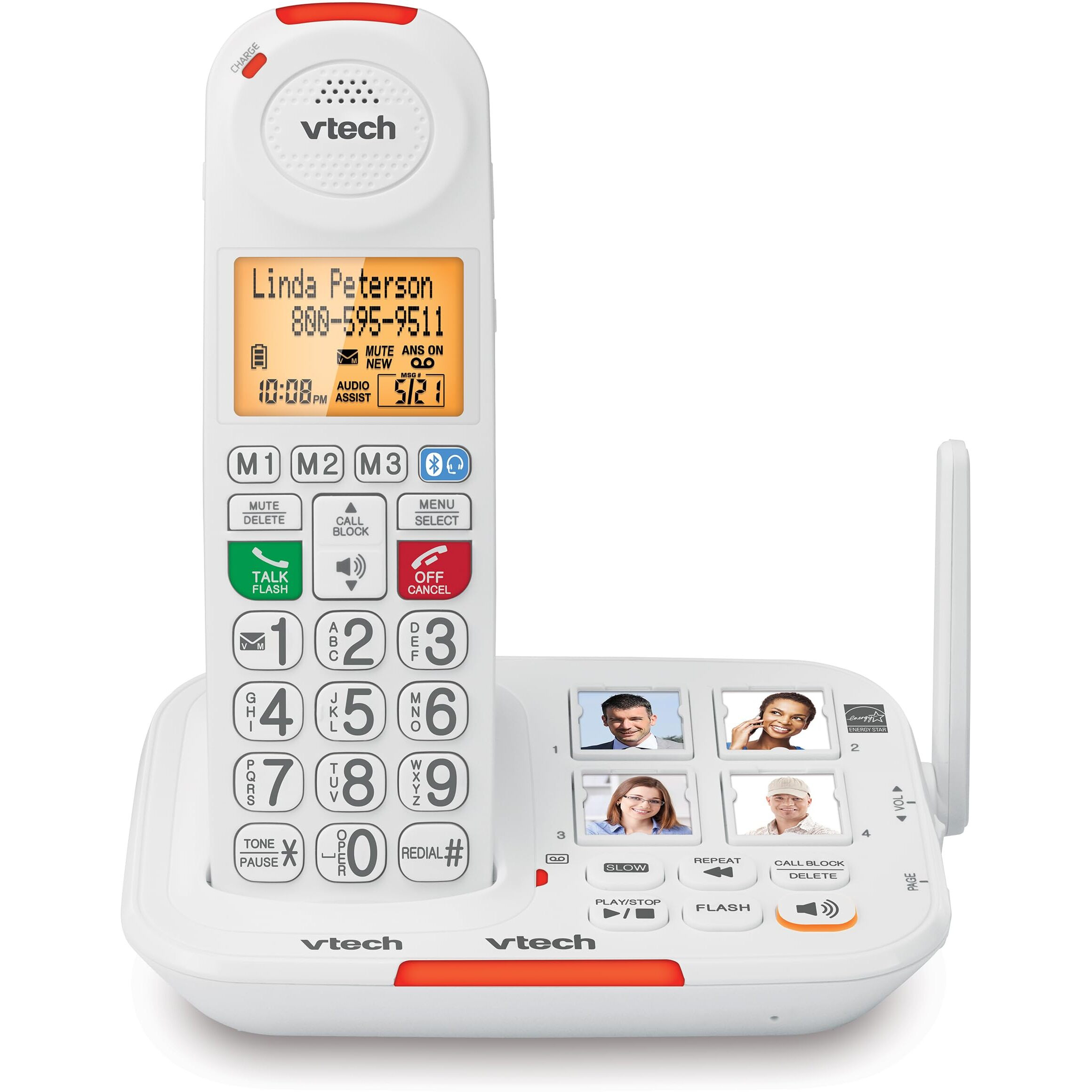 Vtech Amplified Cordless Senior Phone With Answering Machine, Call Blocking, 90Db Ringer, Audio Assist, Big Buttons