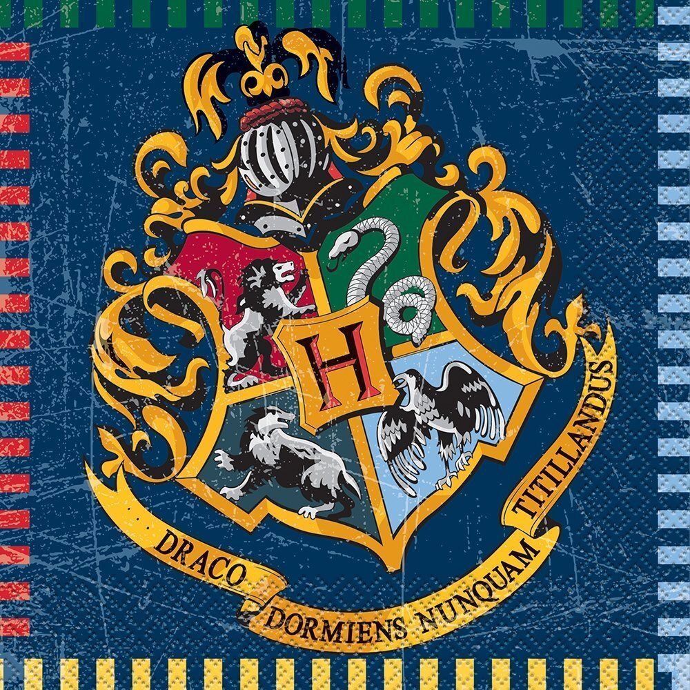 Enchanting Multicolor Harry Potter Luncheon Paper Napkins - 6.5"" X 6.5"" (Pack Of 16) - Vibrant Design, Eco-Friendly & Durable Party Supplies - Ideal For Magical Themed Events